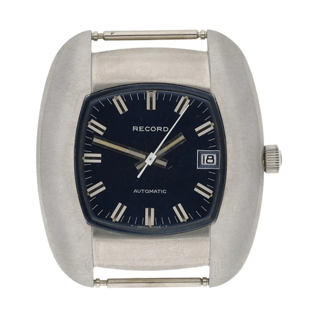 Record automatic stainless steel gentleman's wristwatch, cas...