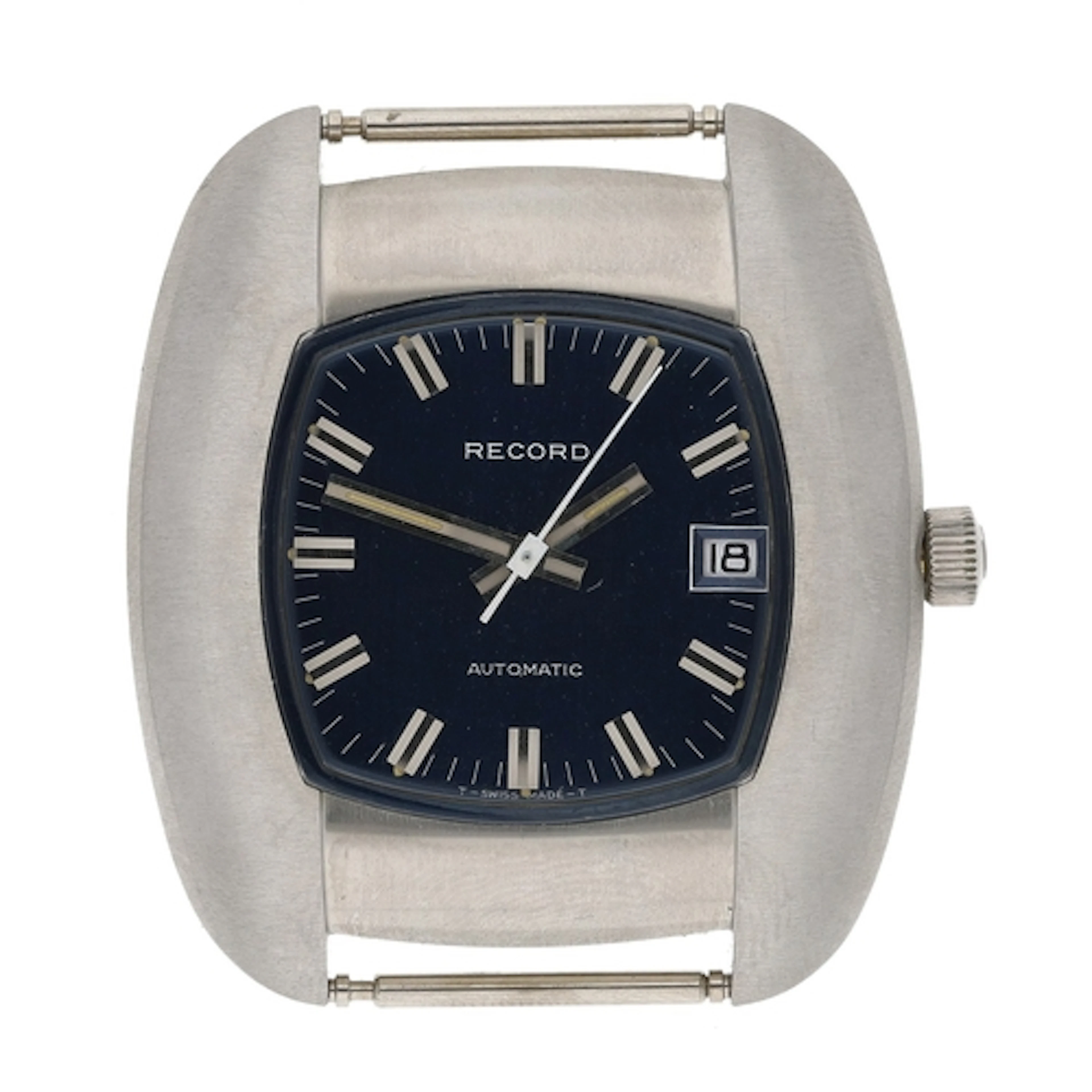 Record automatic stainless steel gentleman's wristwatch, cas...
