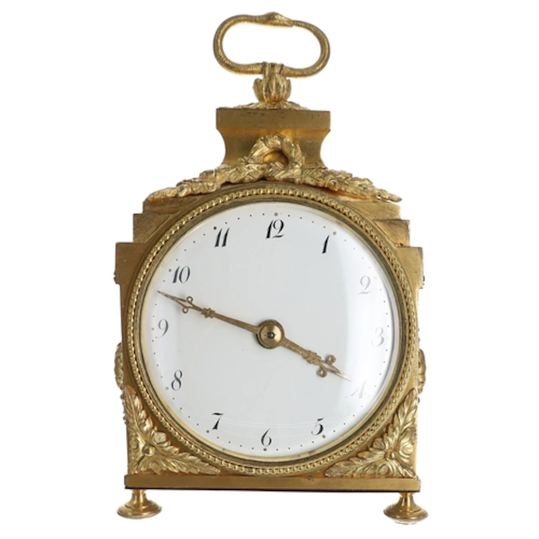 French Pendule D'officer clock timepiece, the 4" enamel dial...