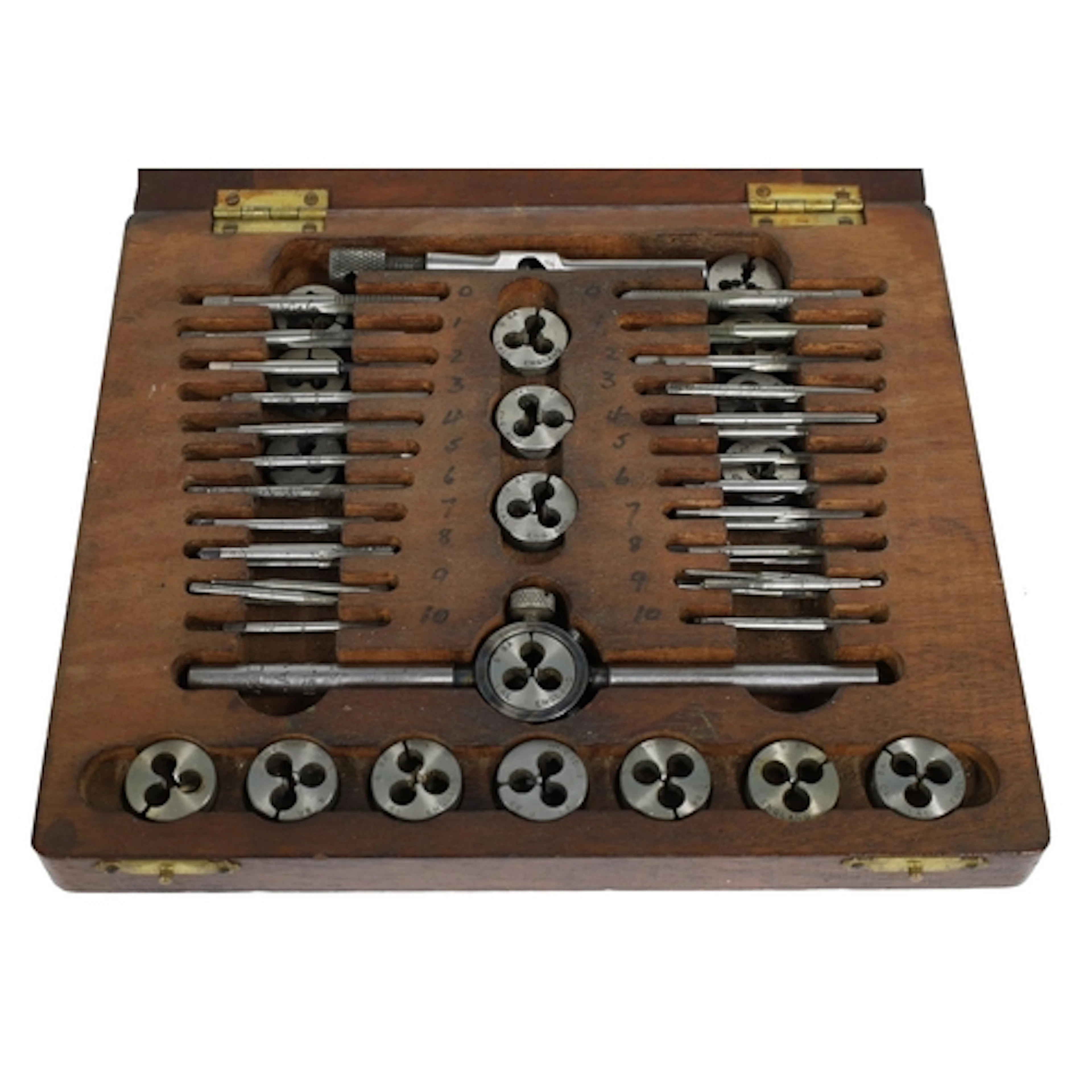 Lehmann, Archer & Lane Ltd cased tap and die set...