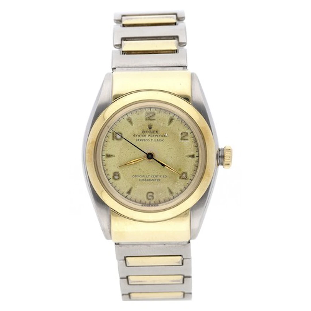 Rolex Oyster Perpetual 'bubble back' stainless steel and gol...