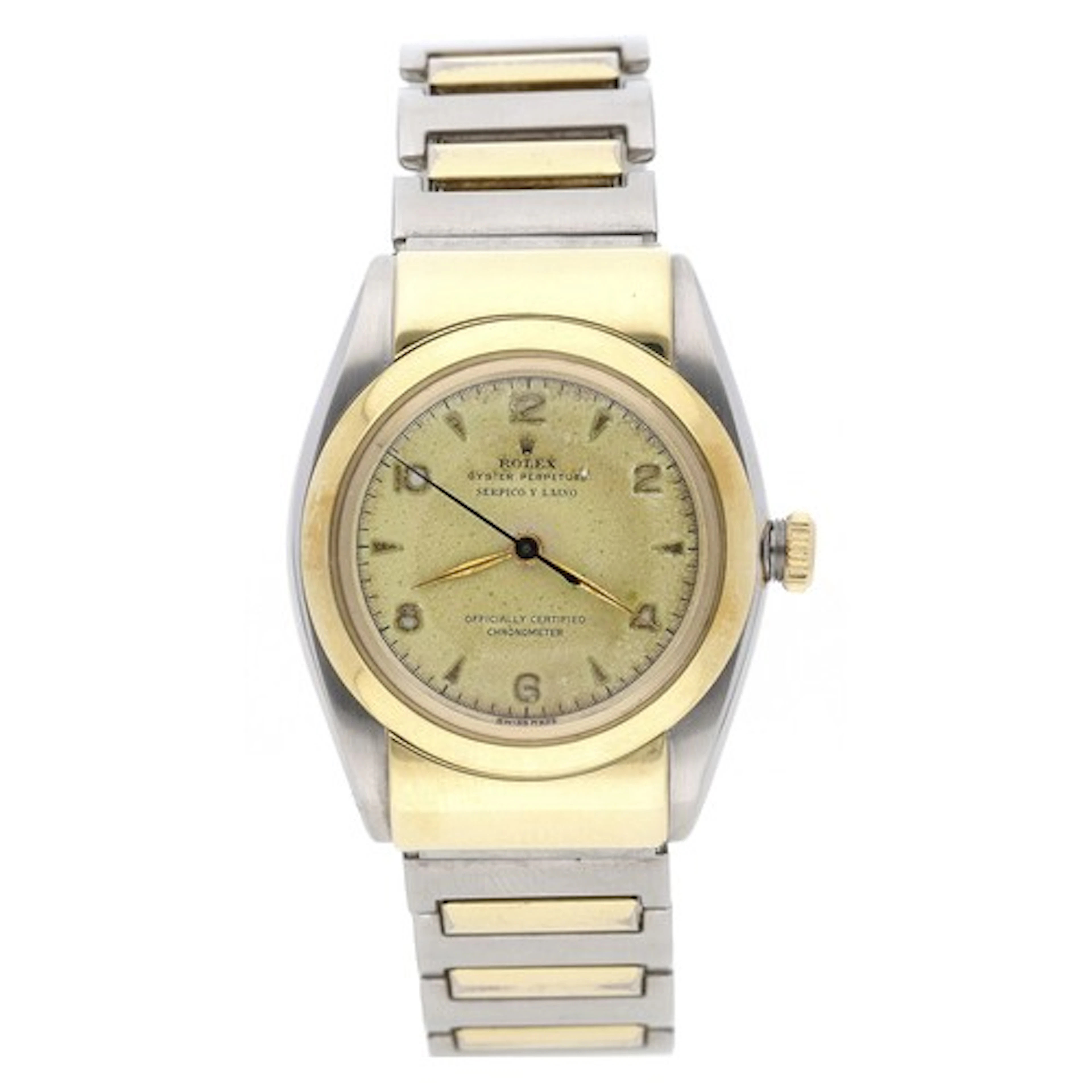Rolex Oyster Perpetual 'bubble back' stainless steel and gol...