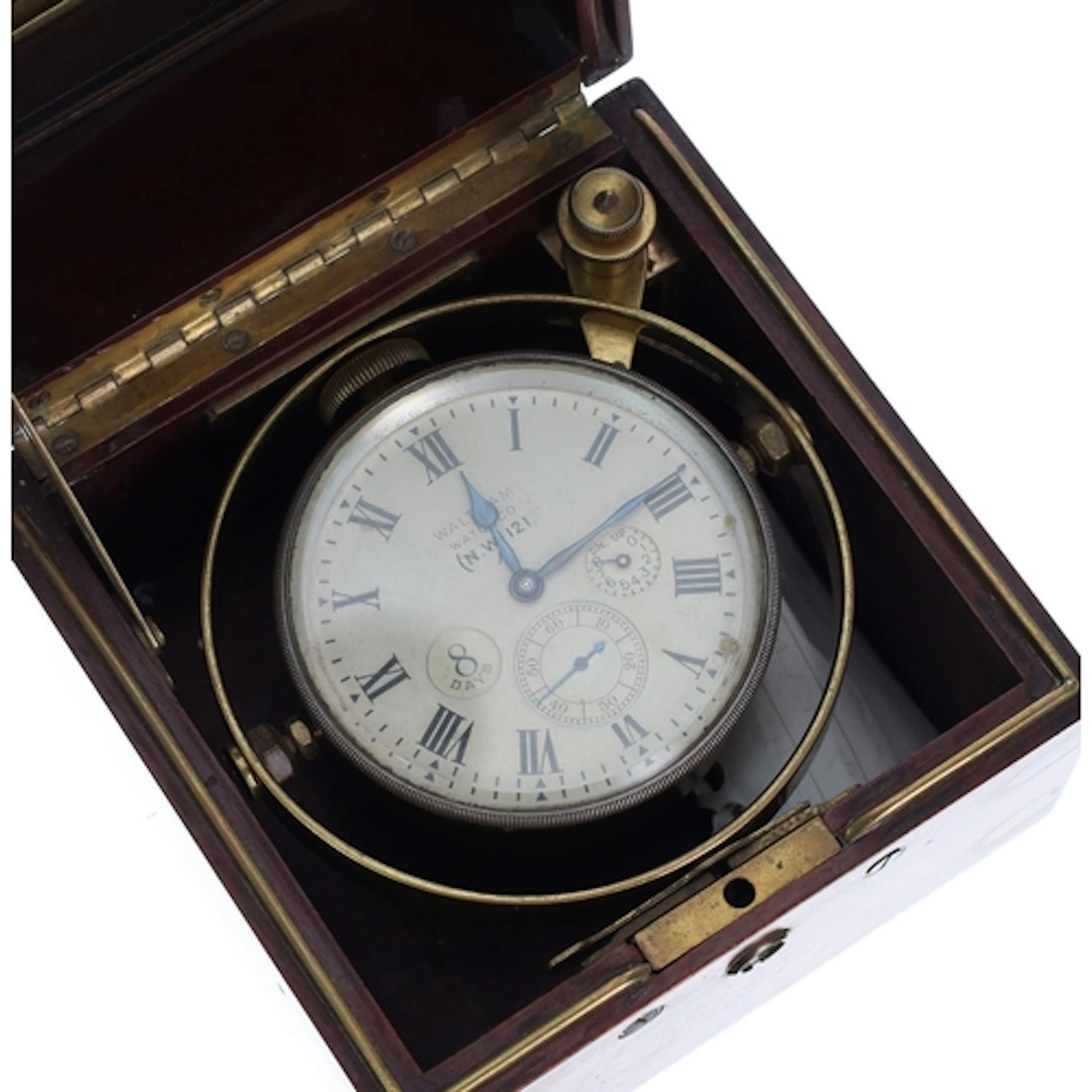American Waltham 8 Days marine chronometer, movement no. 221...