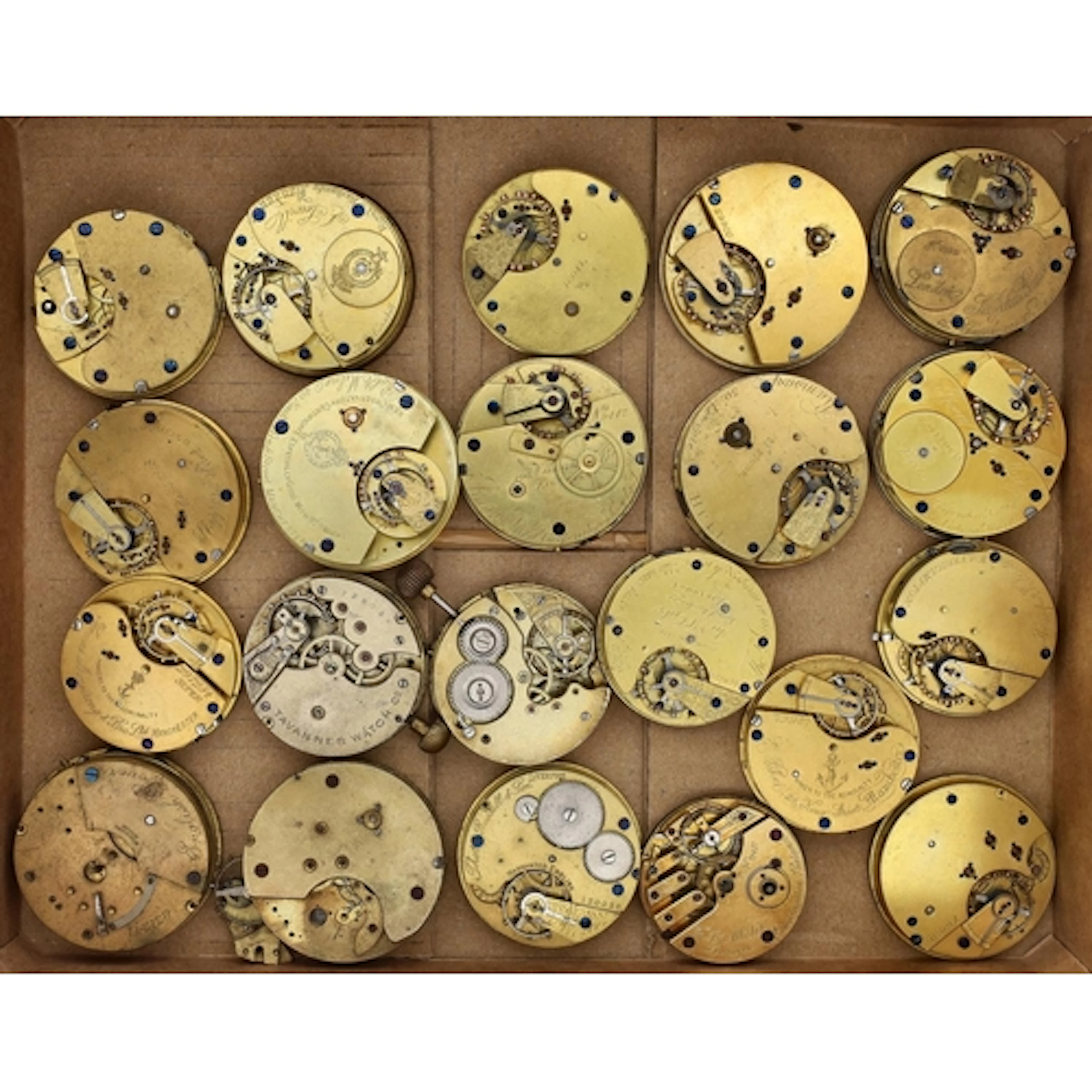 Quantity of lever pocket watch movements to include makers S...