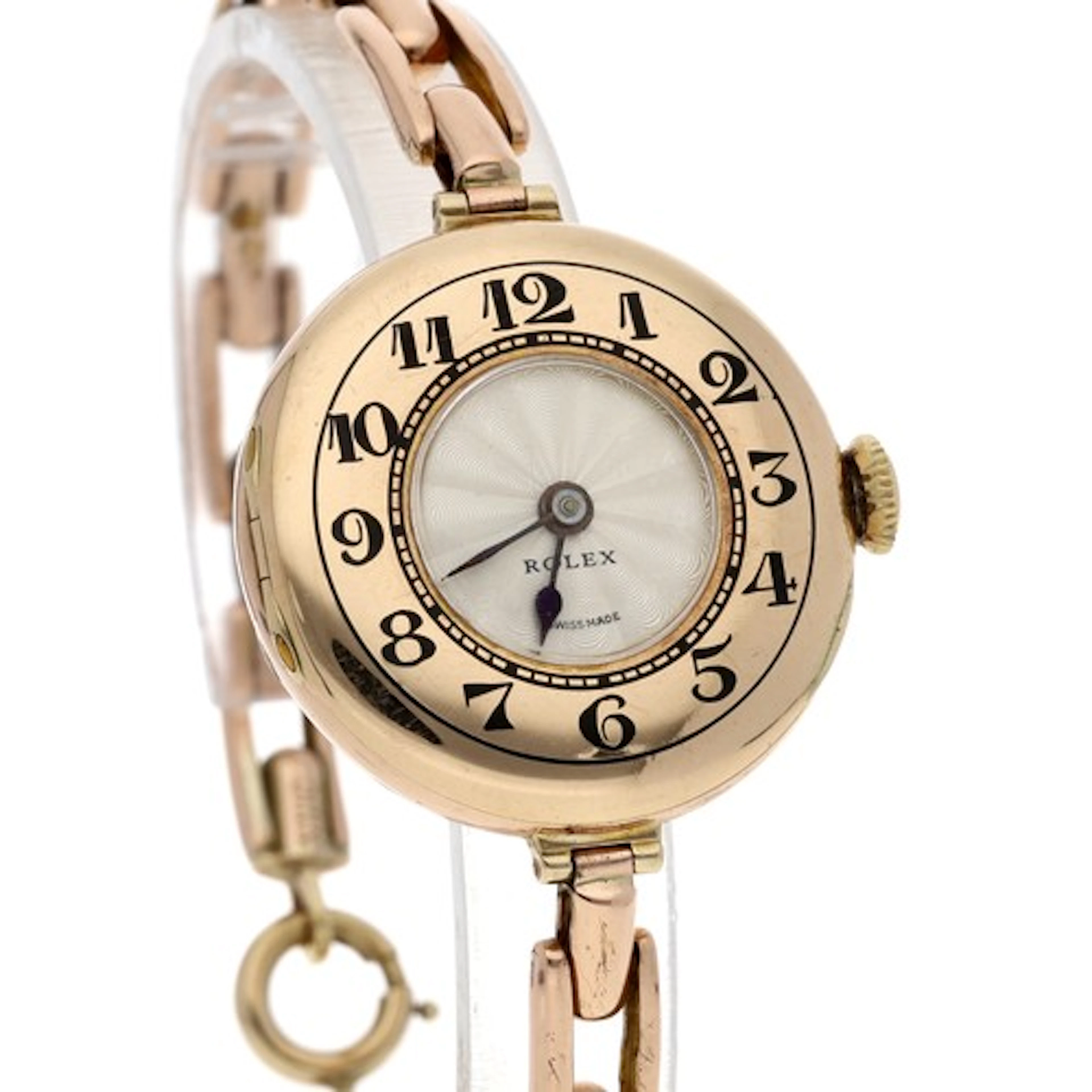 Rolex 9ct half hunter lady's wristwatch, import hallmarks Lo...