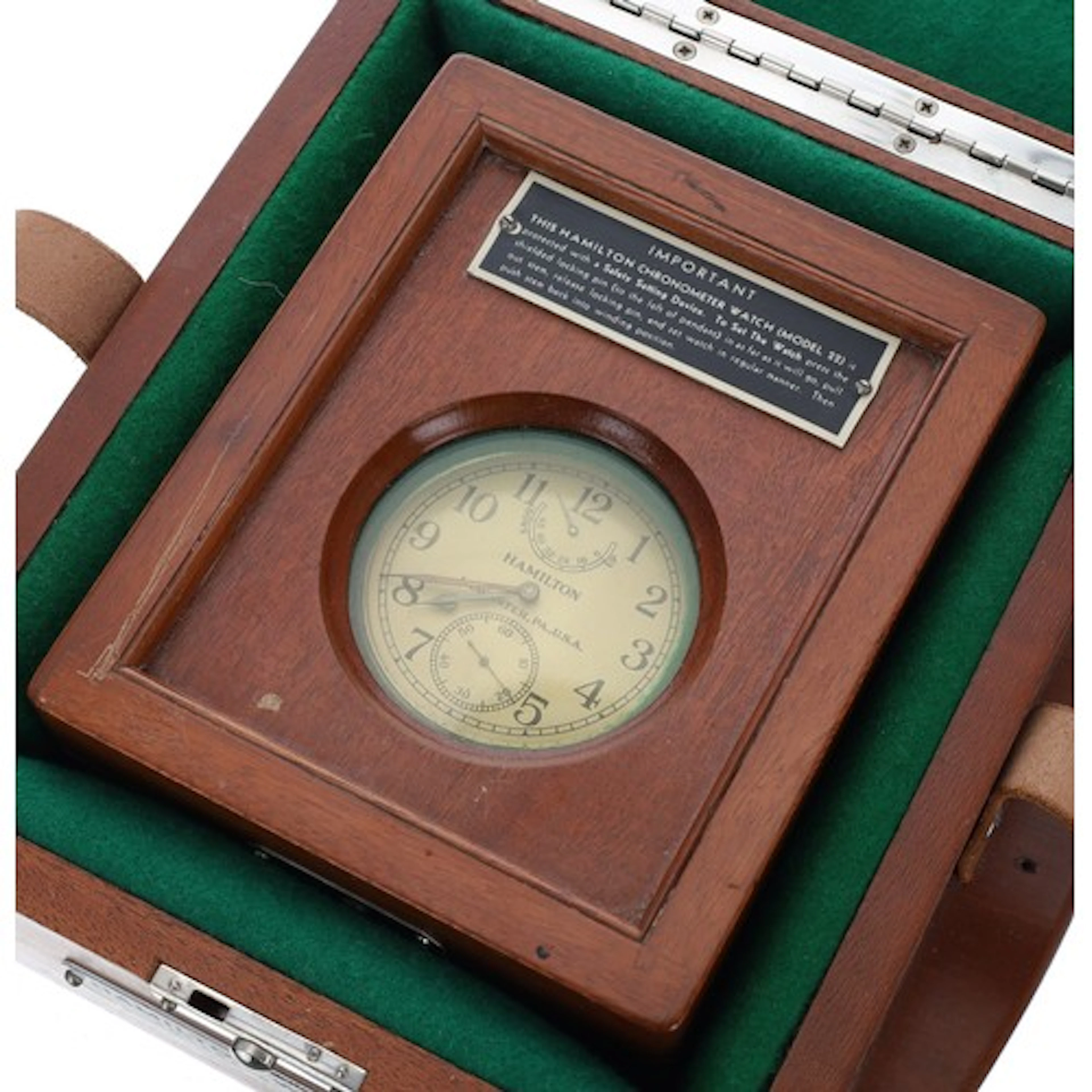 Hamilton U.S. Navy Model 22 forty-eight hour metal cased chr...
