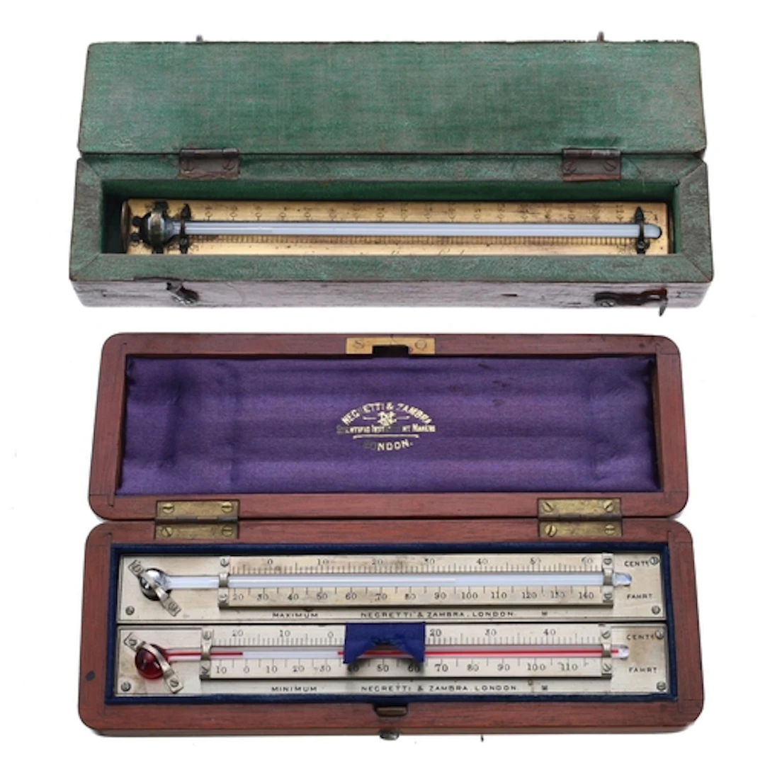 Pair of Negretti & Zambra late 19th century thermometers...