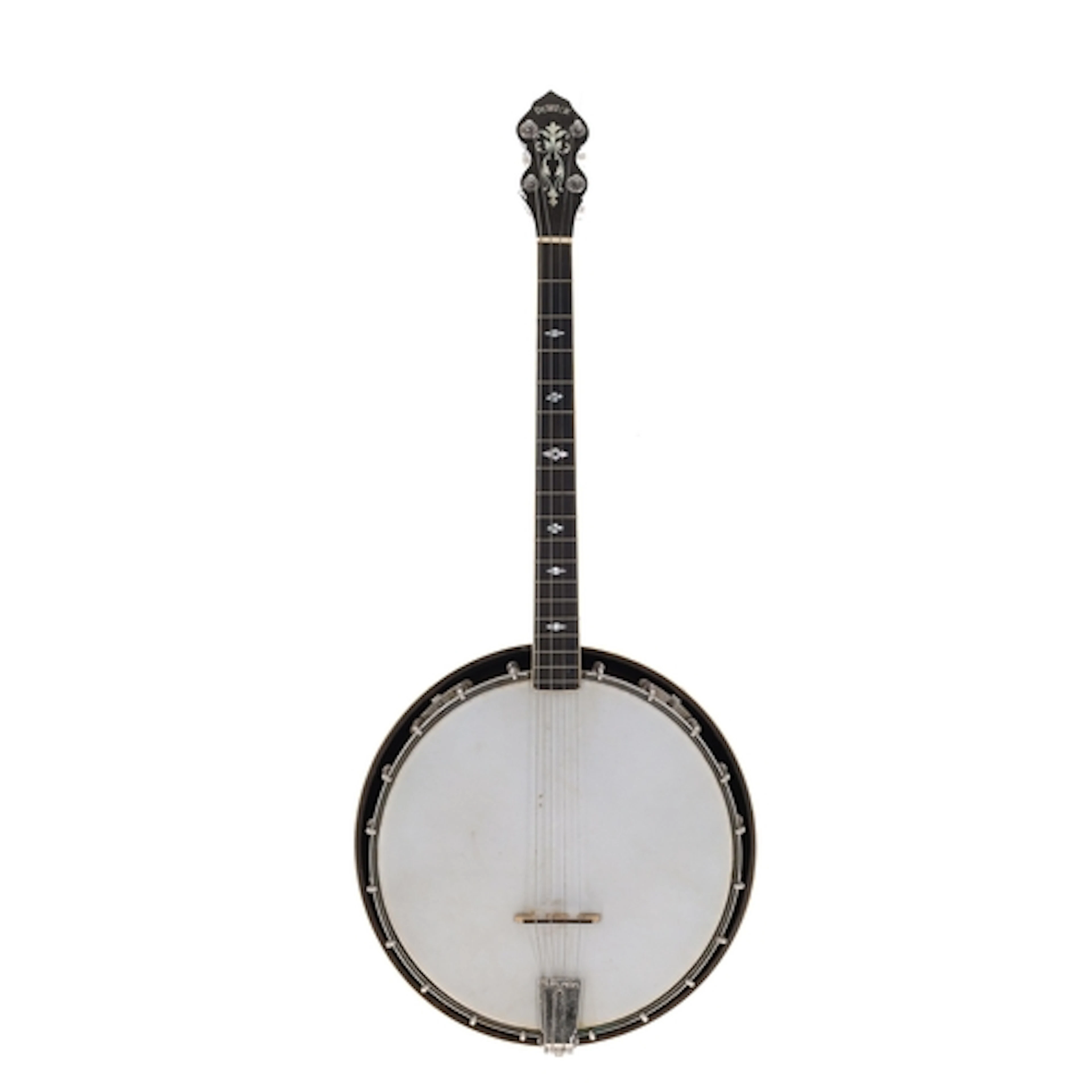 William H DeWick tenor banjo branded DeWick in mother of pea...