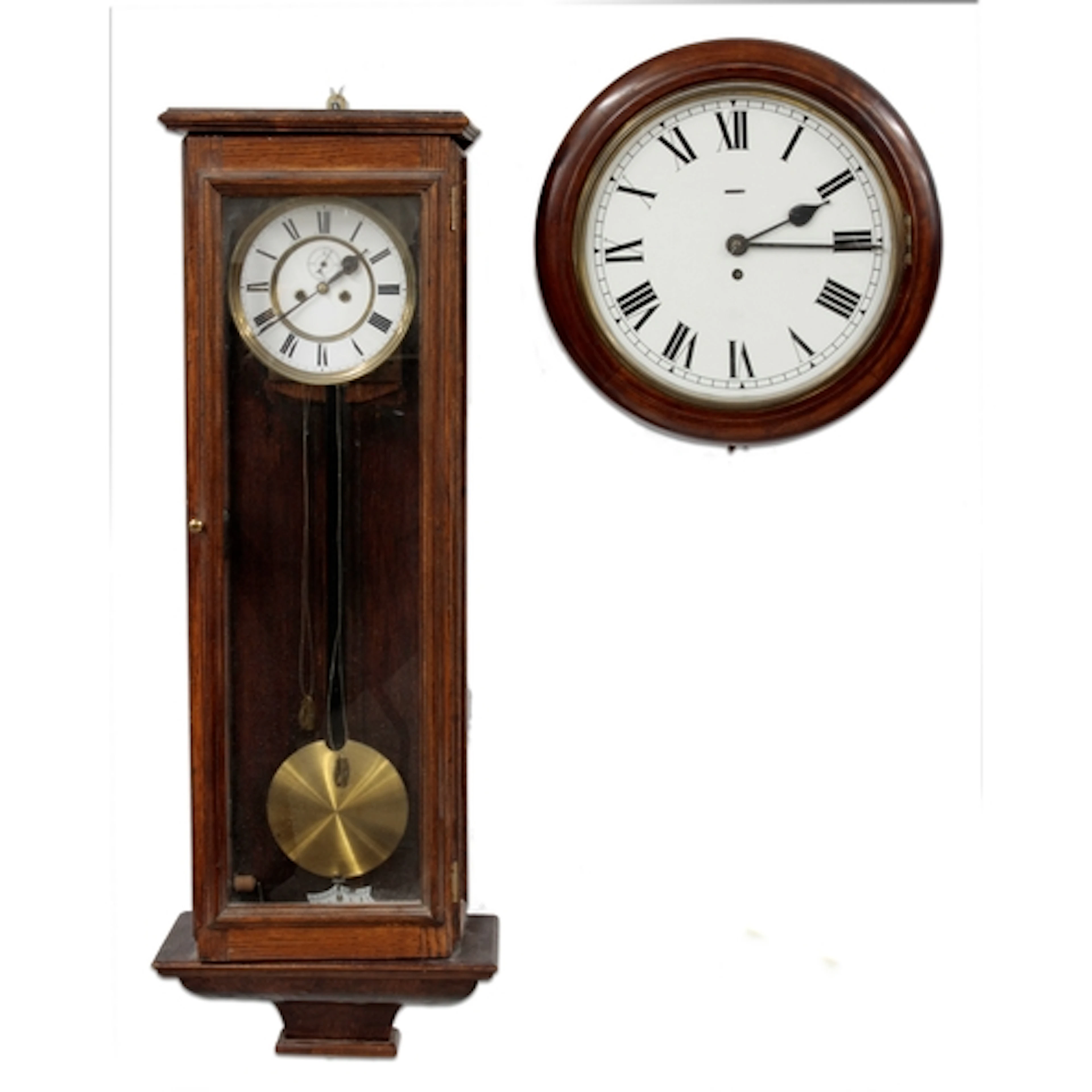 Vienna wall regulator clock in a later oak glazed case, the ...