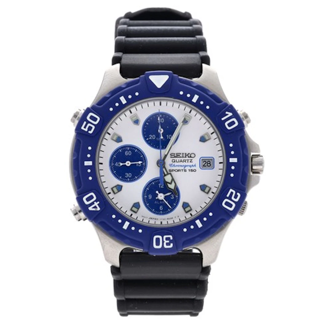 Seiko Quartz Chronograph Sports 150 Alarm stainless steel ge...