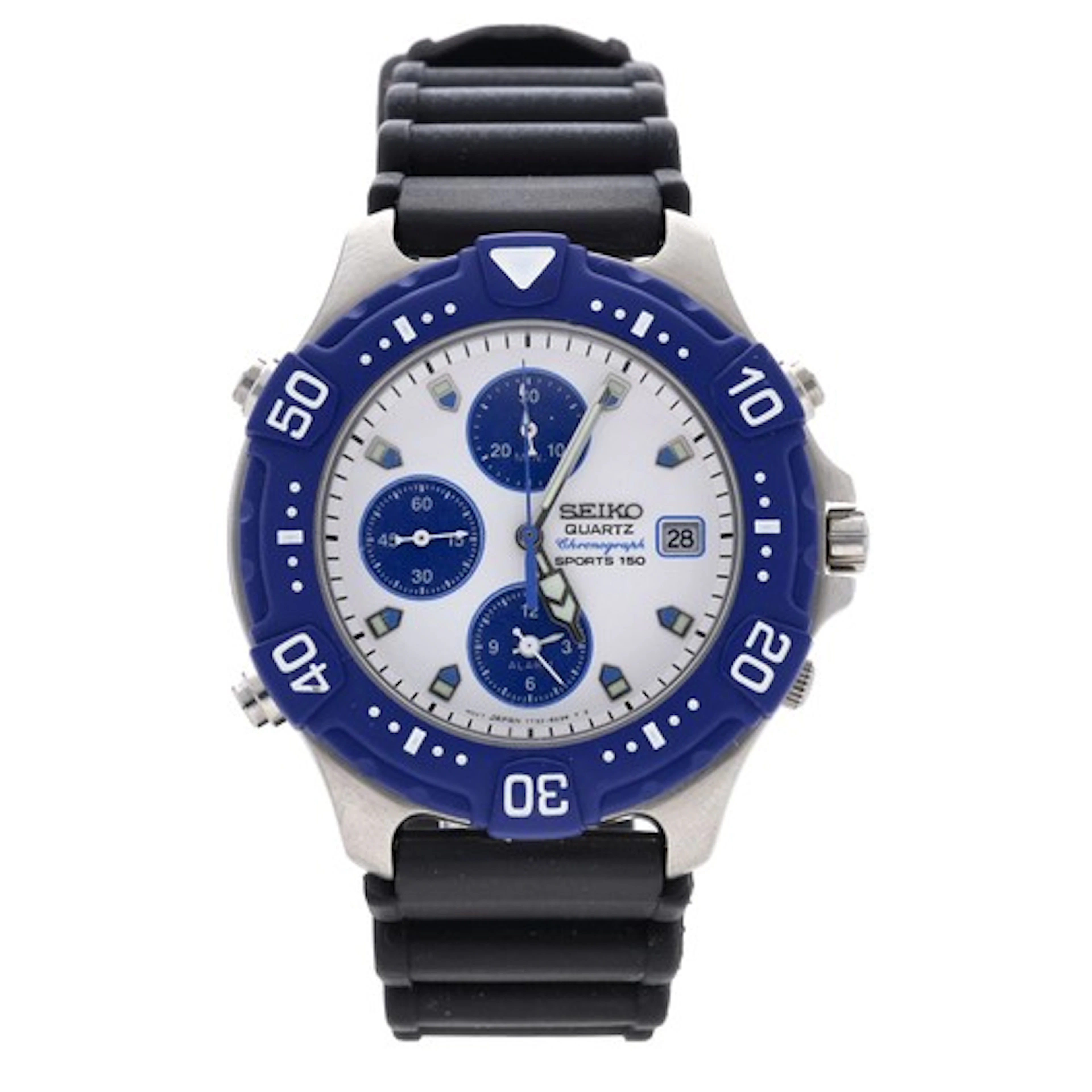 Seiko Quartz Chronograph Sports 150 Alarm stainless steel ge...