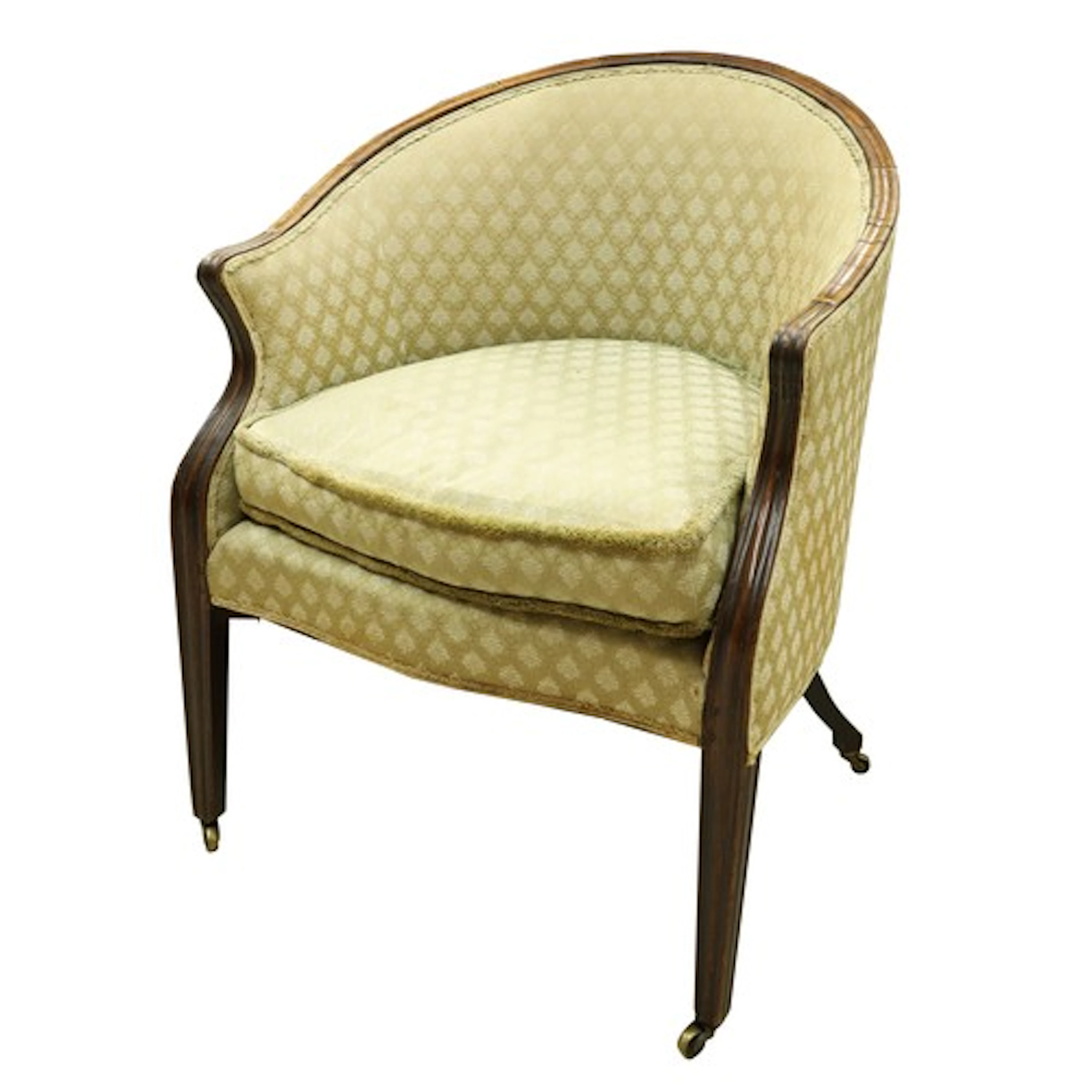 George III Hepplewhite period mahogany framed upholstered tu...