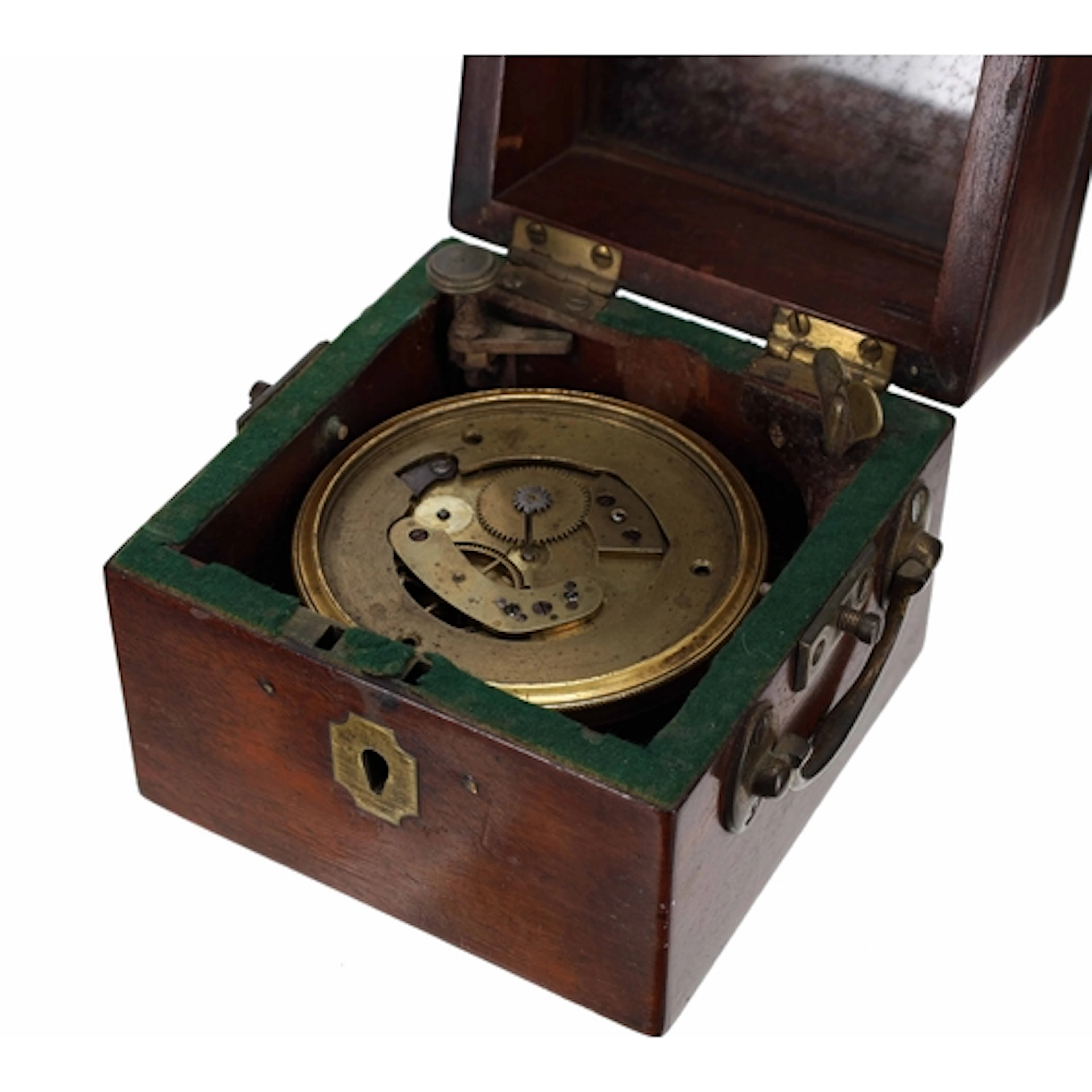 Small 19th century marine chronometer for repair, signed H.W...