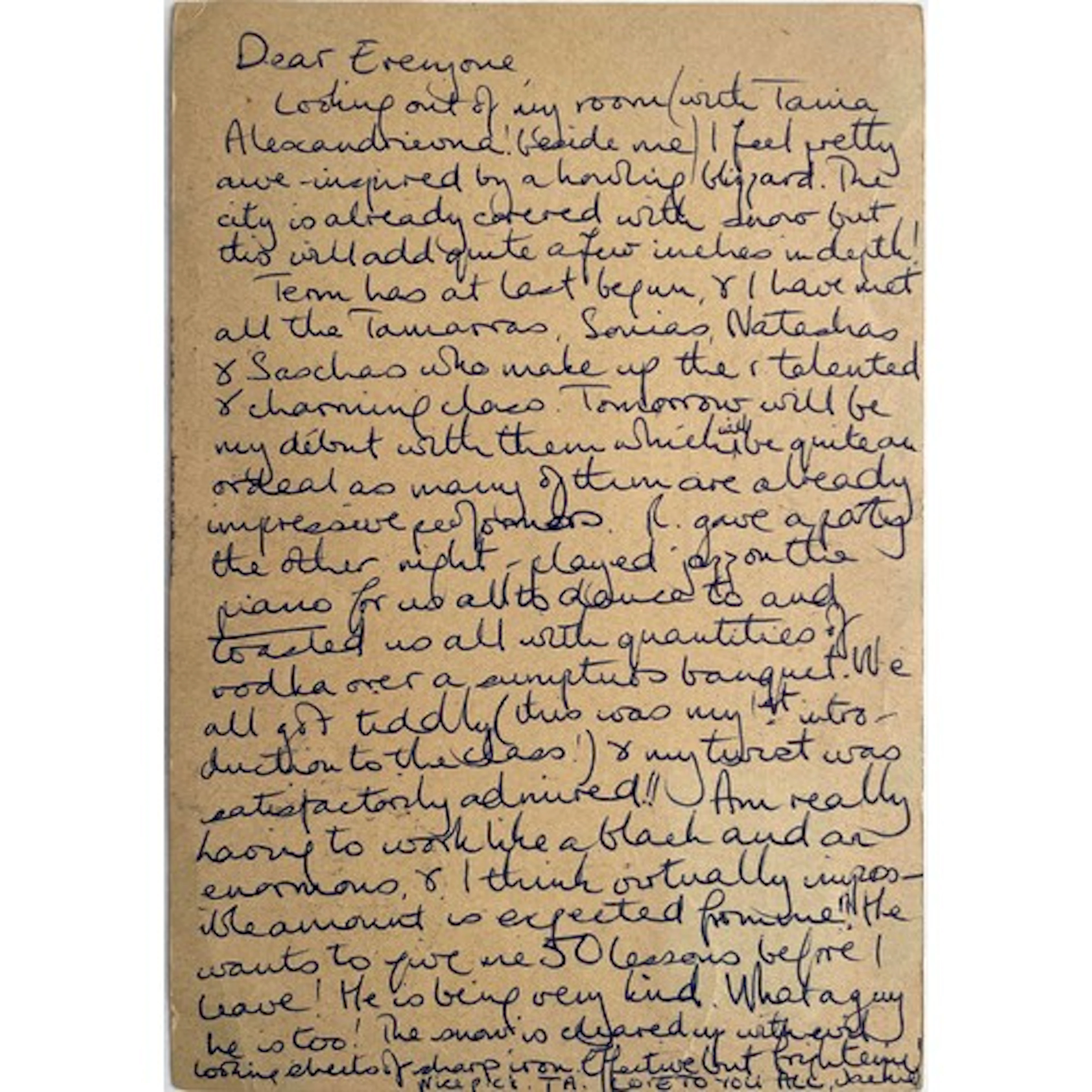 Postletter to Familly du Pré + Greep from Jacqueline du Pré ...