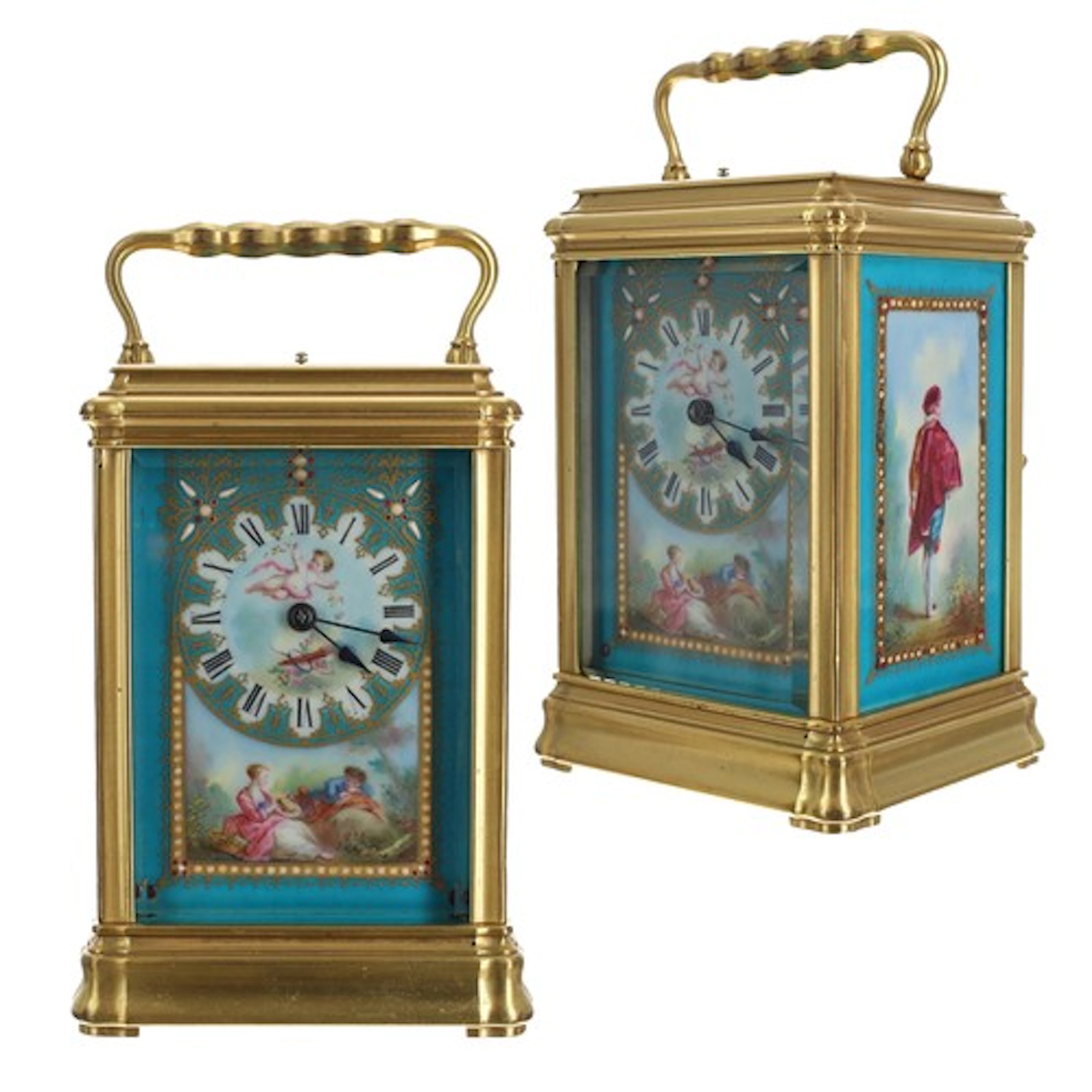 Fine quality 19th century French repeating gilt-brass and po...
