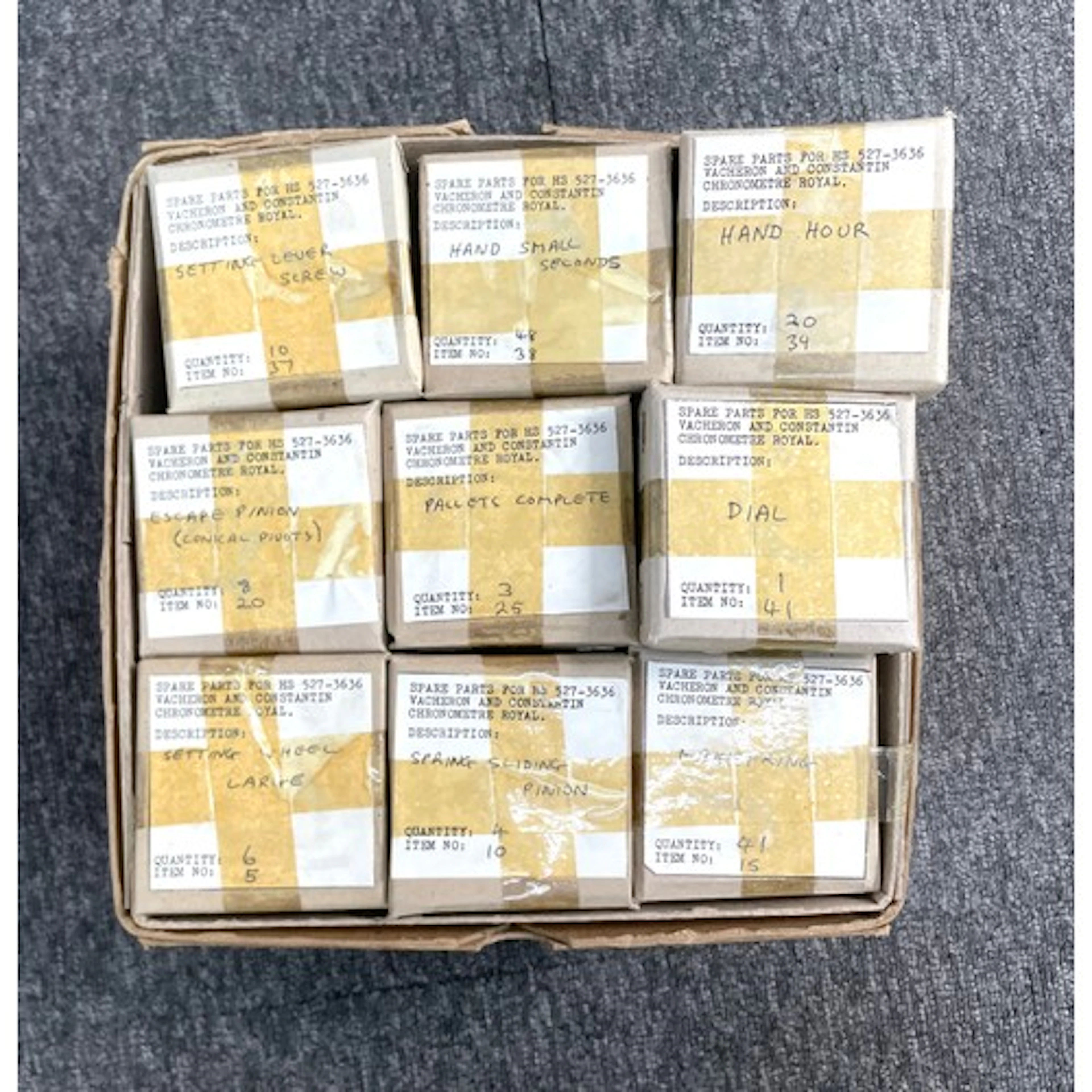Box containing a quantity of Vacheron & Constantin Chron...