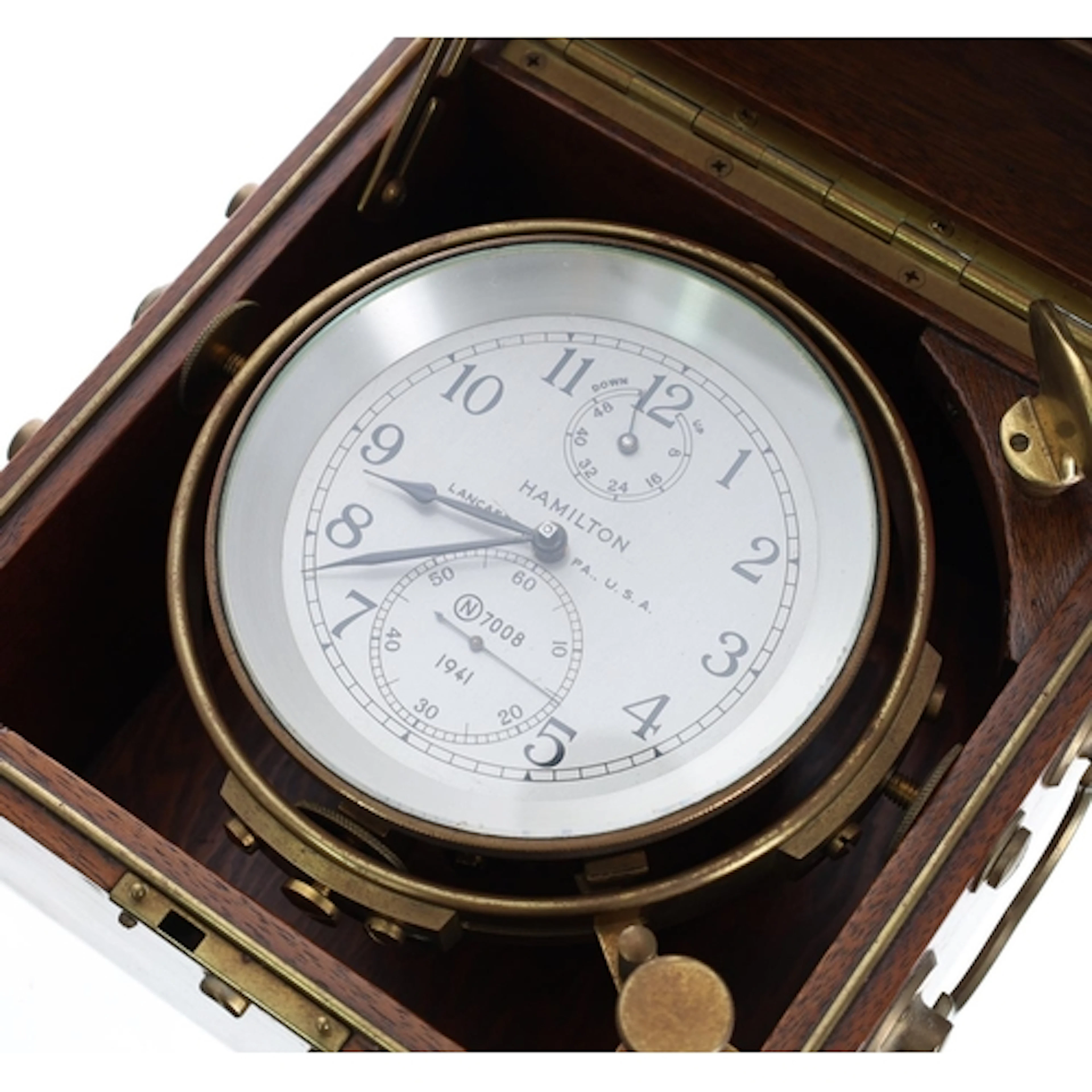 Hamilton American WWII period two-day Model 21 marine chrono...