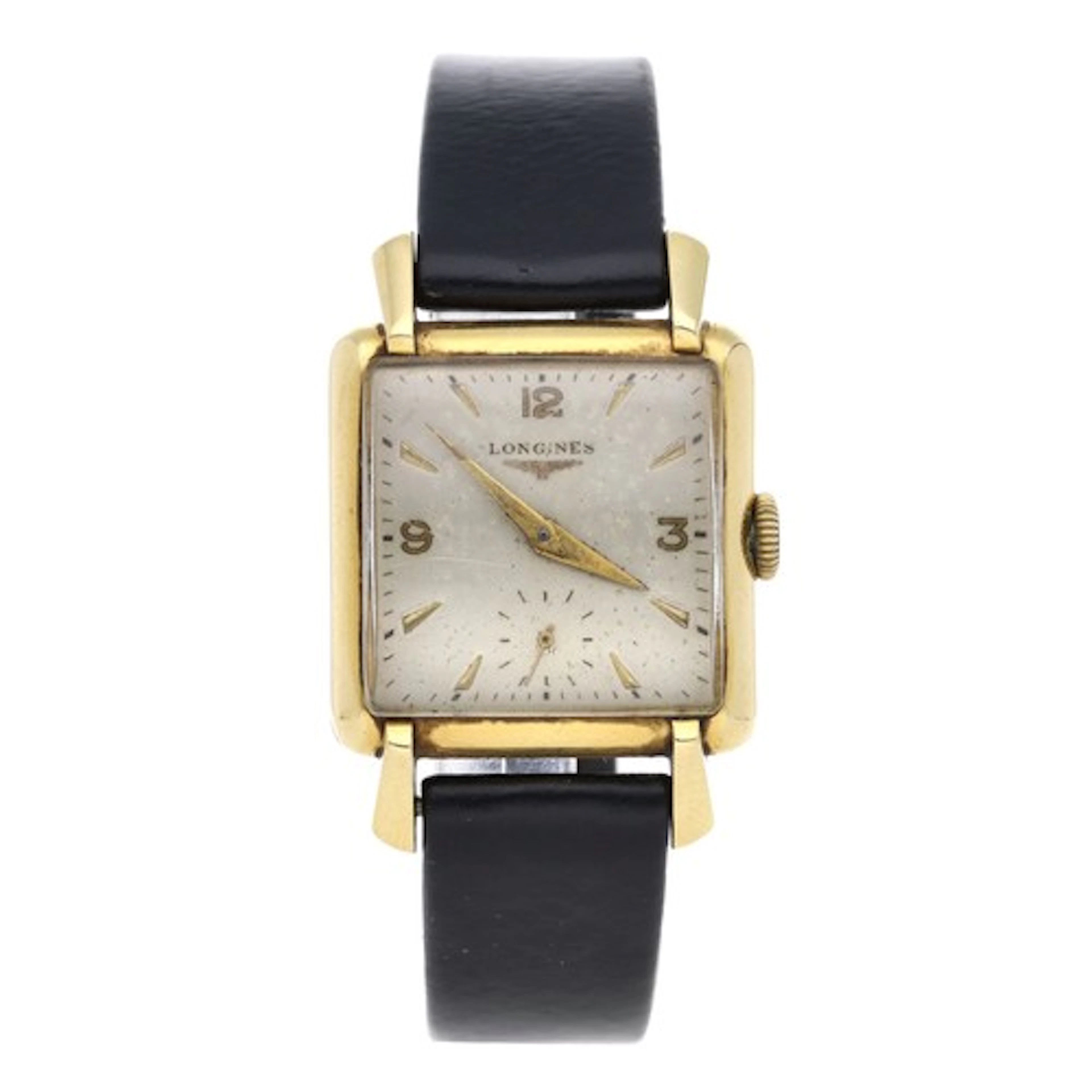 Longines 18ct square cased gentleman's wristwatch, serial no...