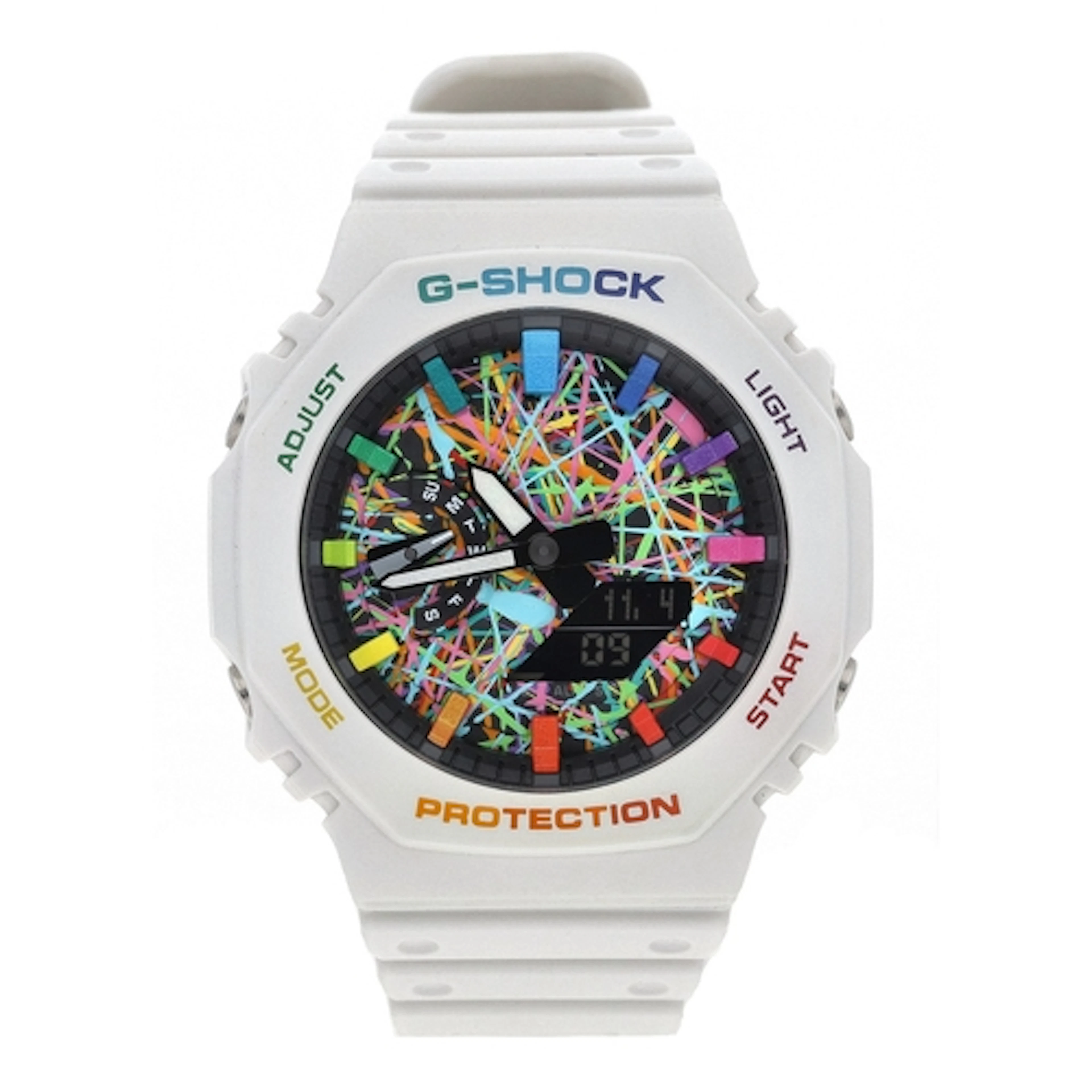 IFL Watches Casio G-Shock CasiOak White Freak Rainbow wristw...