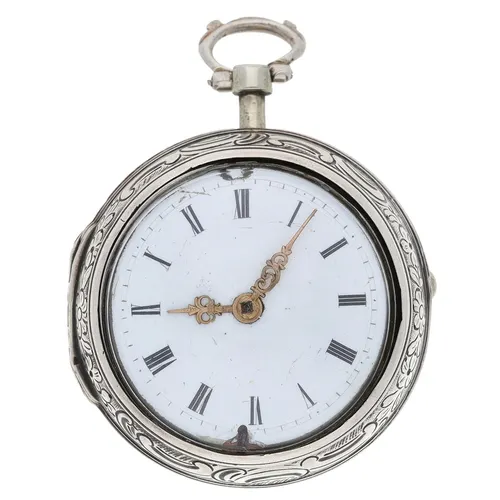 Tarts, London - George III silver verge repousse pair cased ...