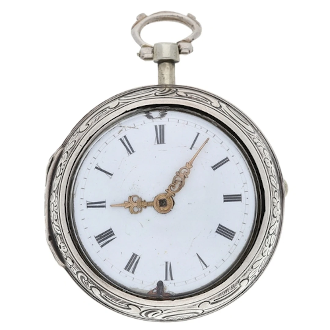 Tarts, London - George III silver verge repousse pair cased ...