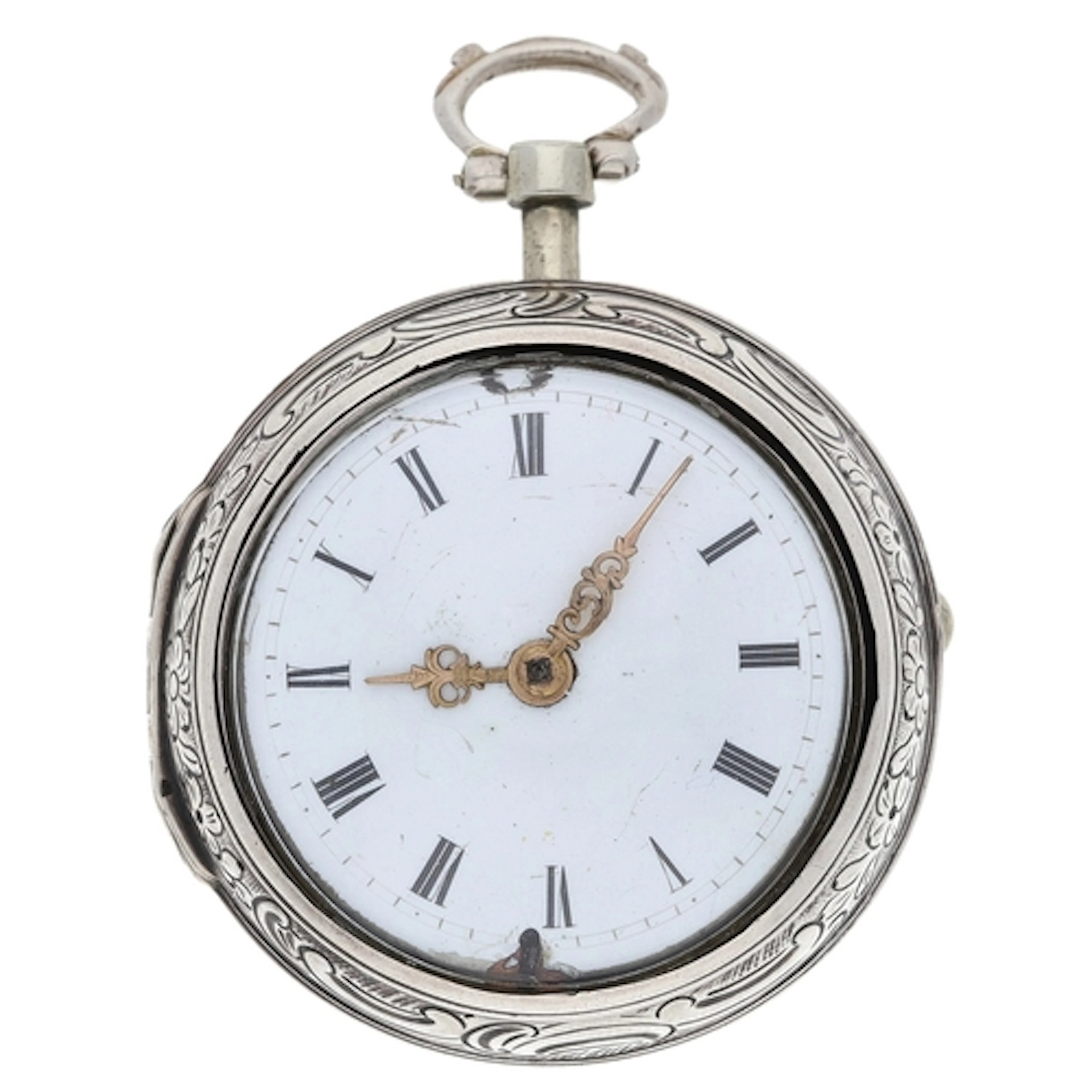 Tarts, London - George III silver verge repousse pair cased ...