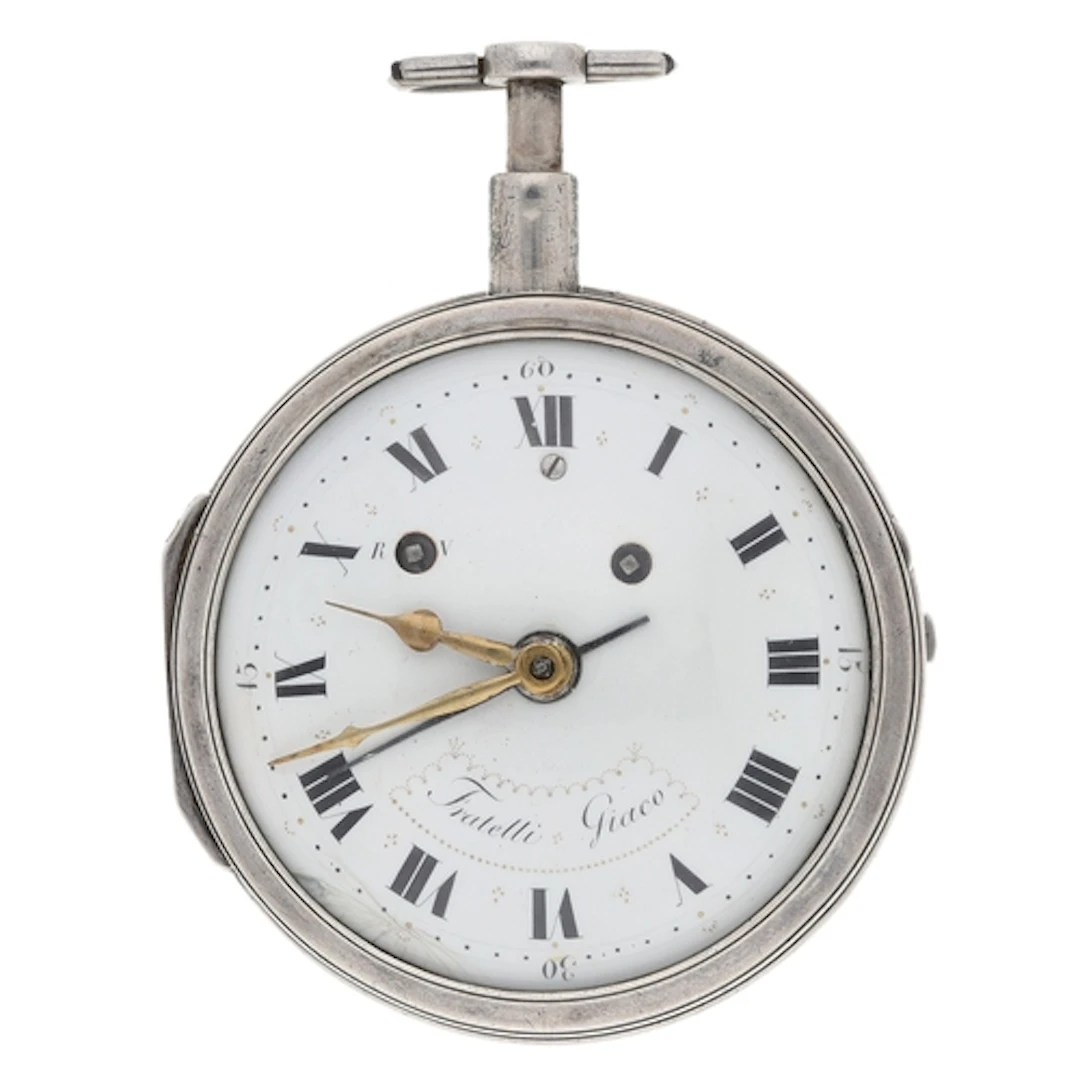 Fratelli Giaco - white metal repeating alarm cylinder pocket...