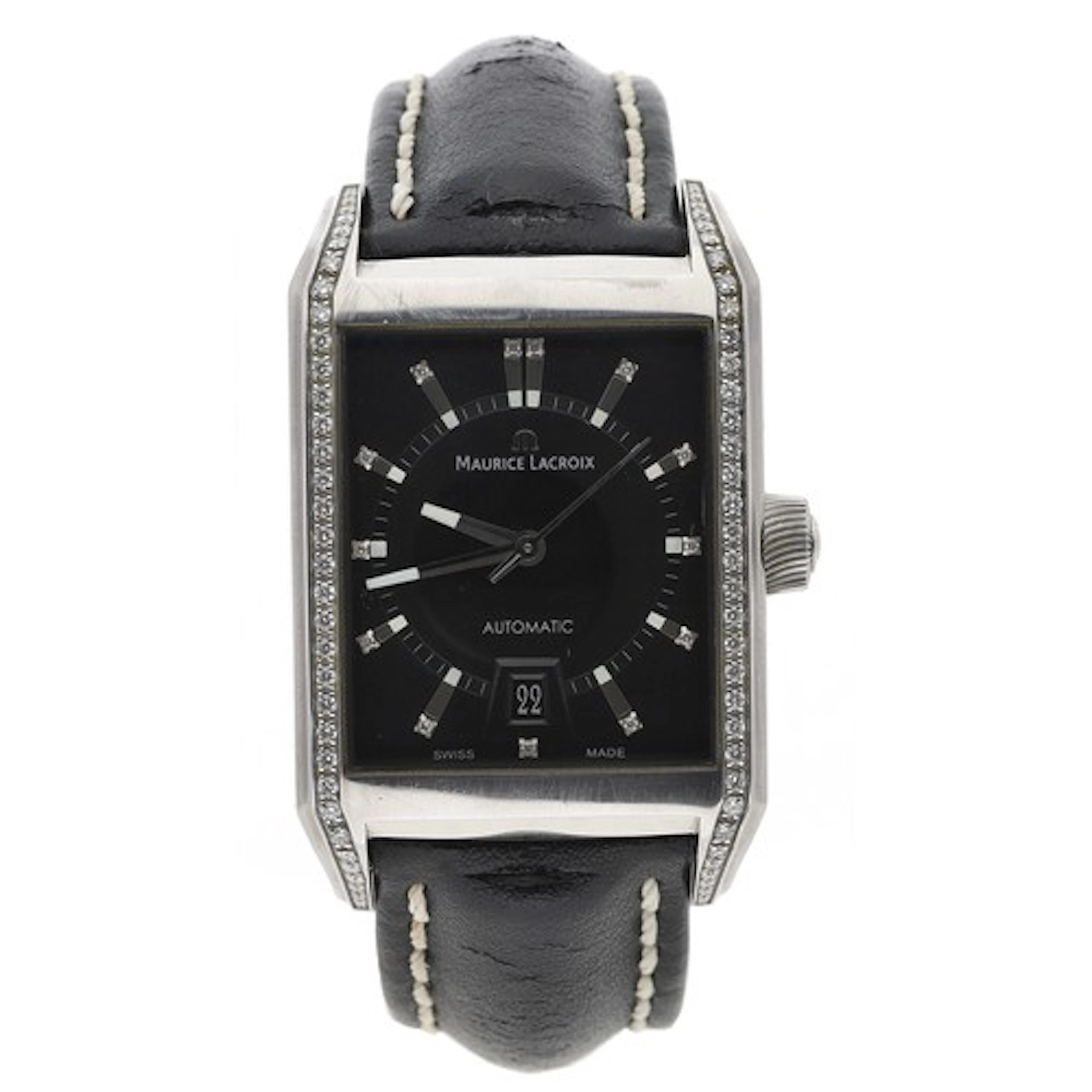 Maurice Lacroix Pontos automatic rectangular stainless steel...