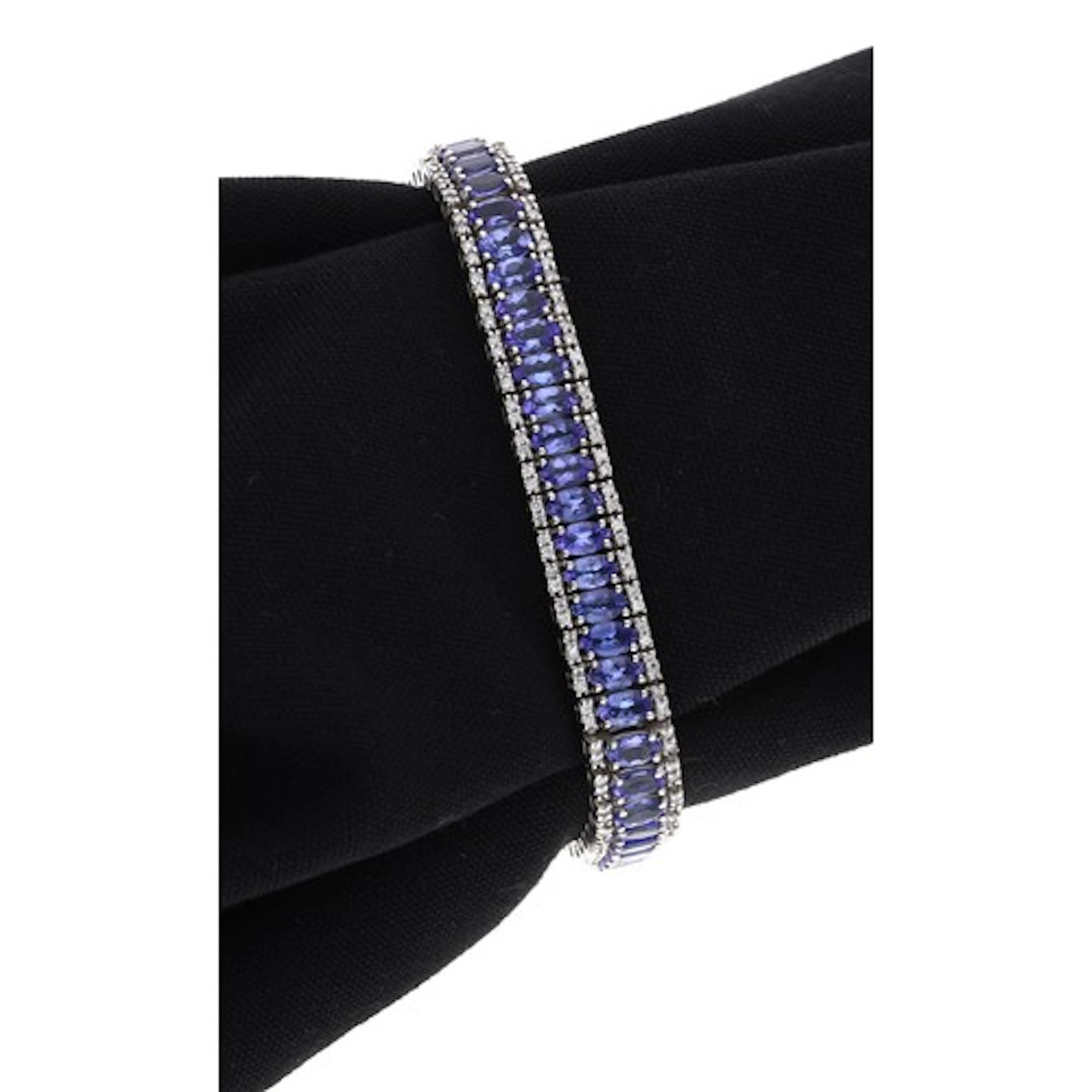 Iliana 18ct white gold tanzanite and diamond bracelet, with ...