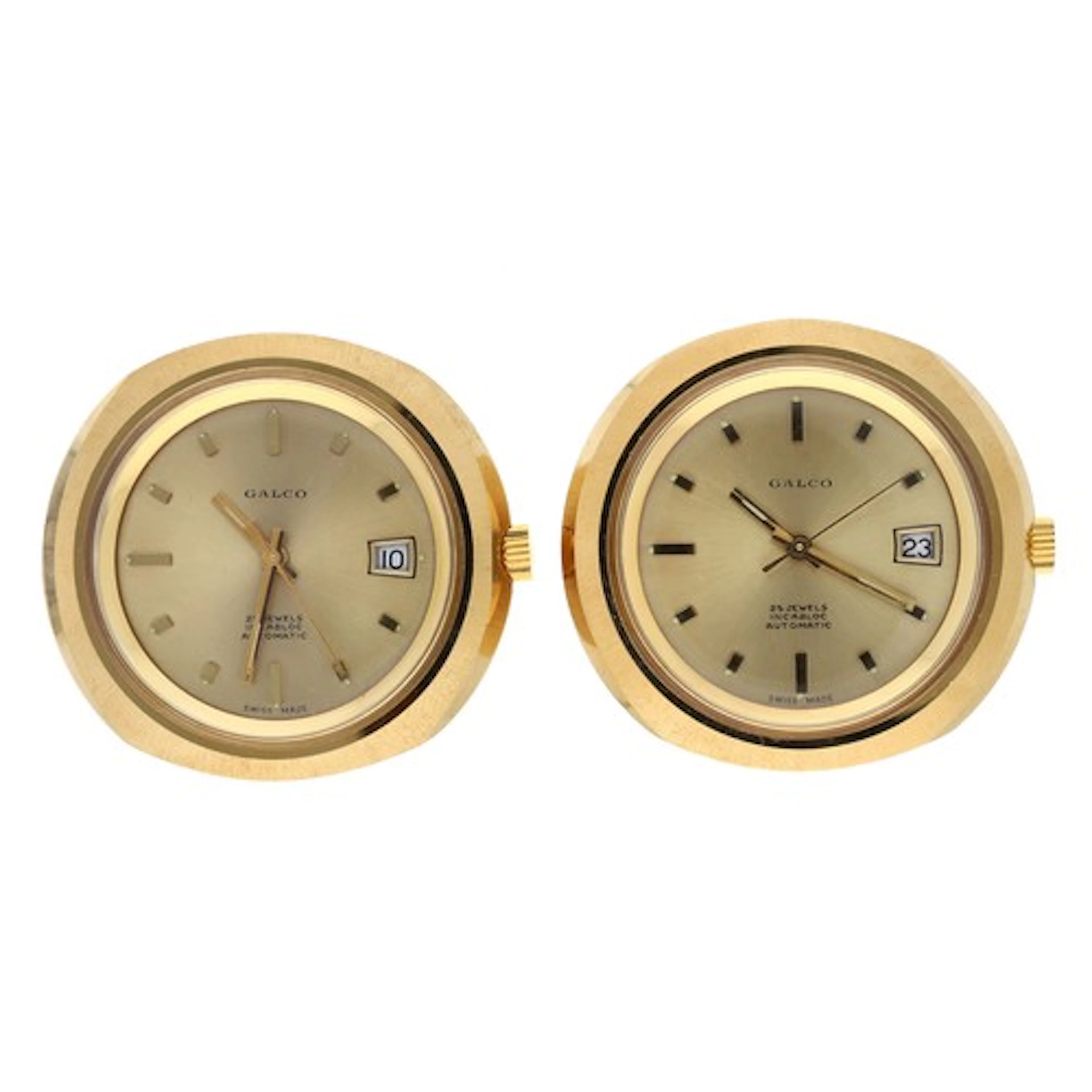 Two Galco automatic gold plated and stainless steel gentlema...