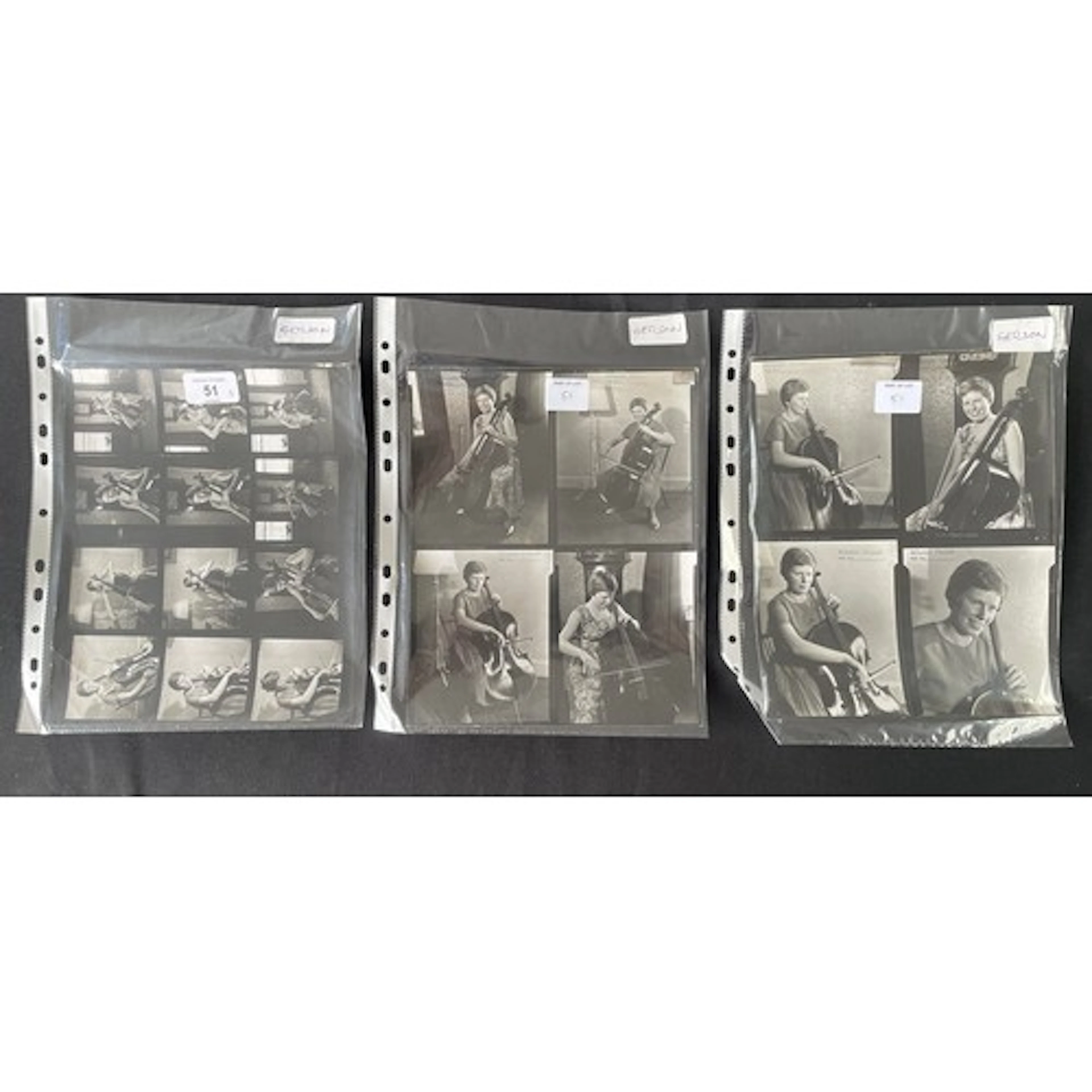 Photographs - 3 contact sheets of 20 studies of Jacqueline d...