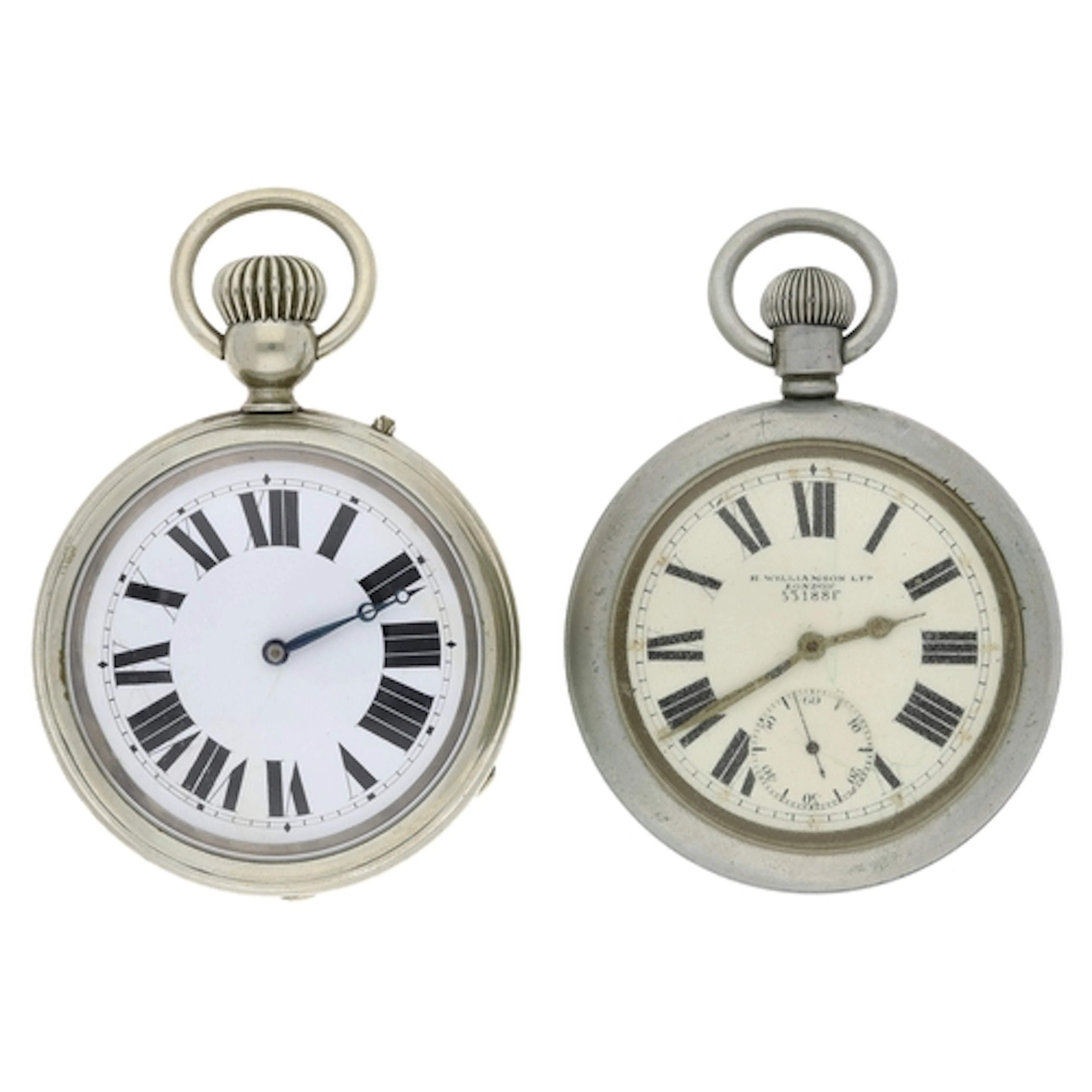 H. Williamson British Military issue nickel cased lever pock...