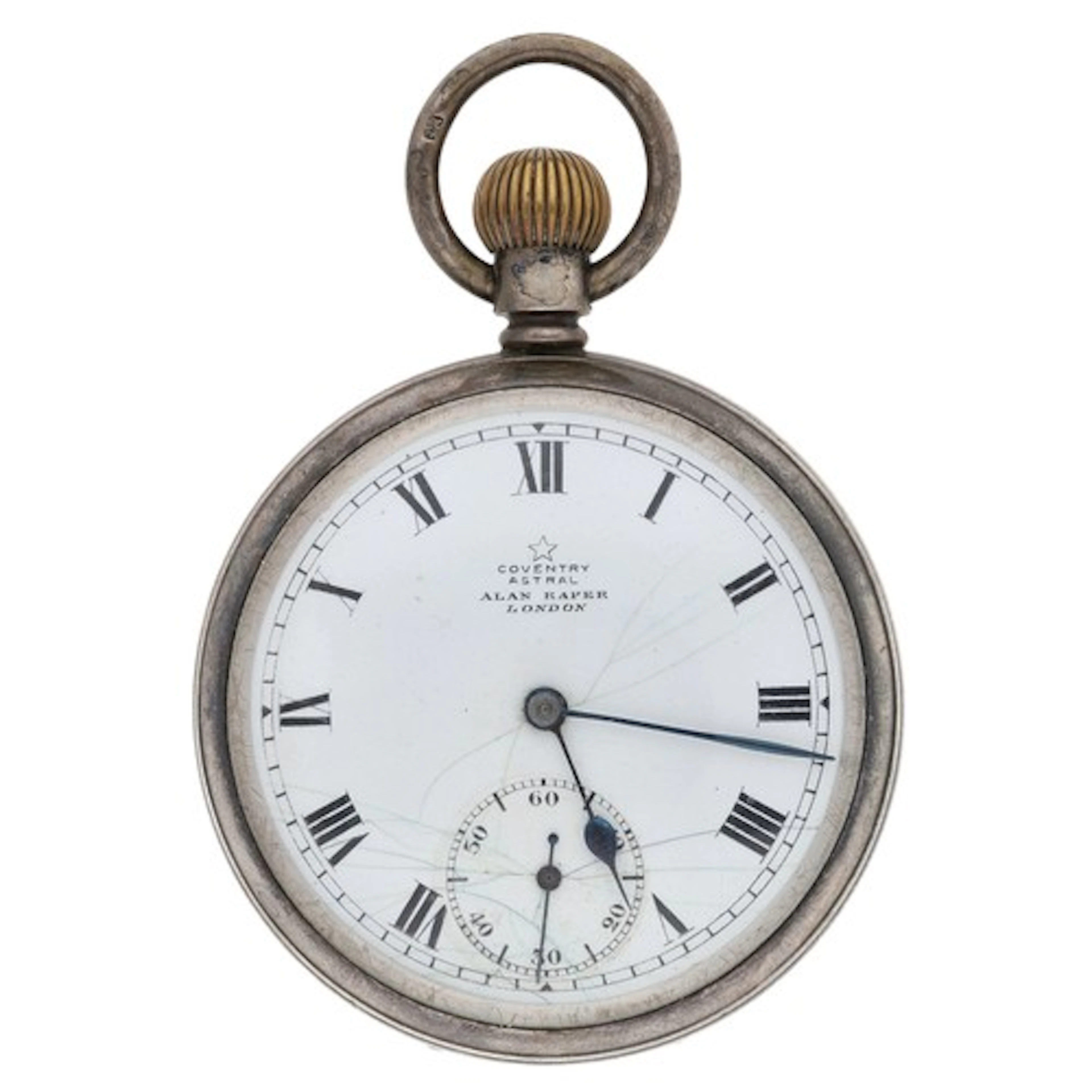 Astral silver lever pocket watch, Birmingham 1918, signed 15...