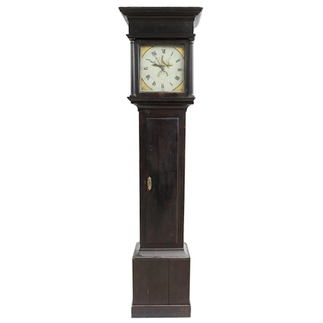 19th century thirty hour longcase clock, the 11" square pain...