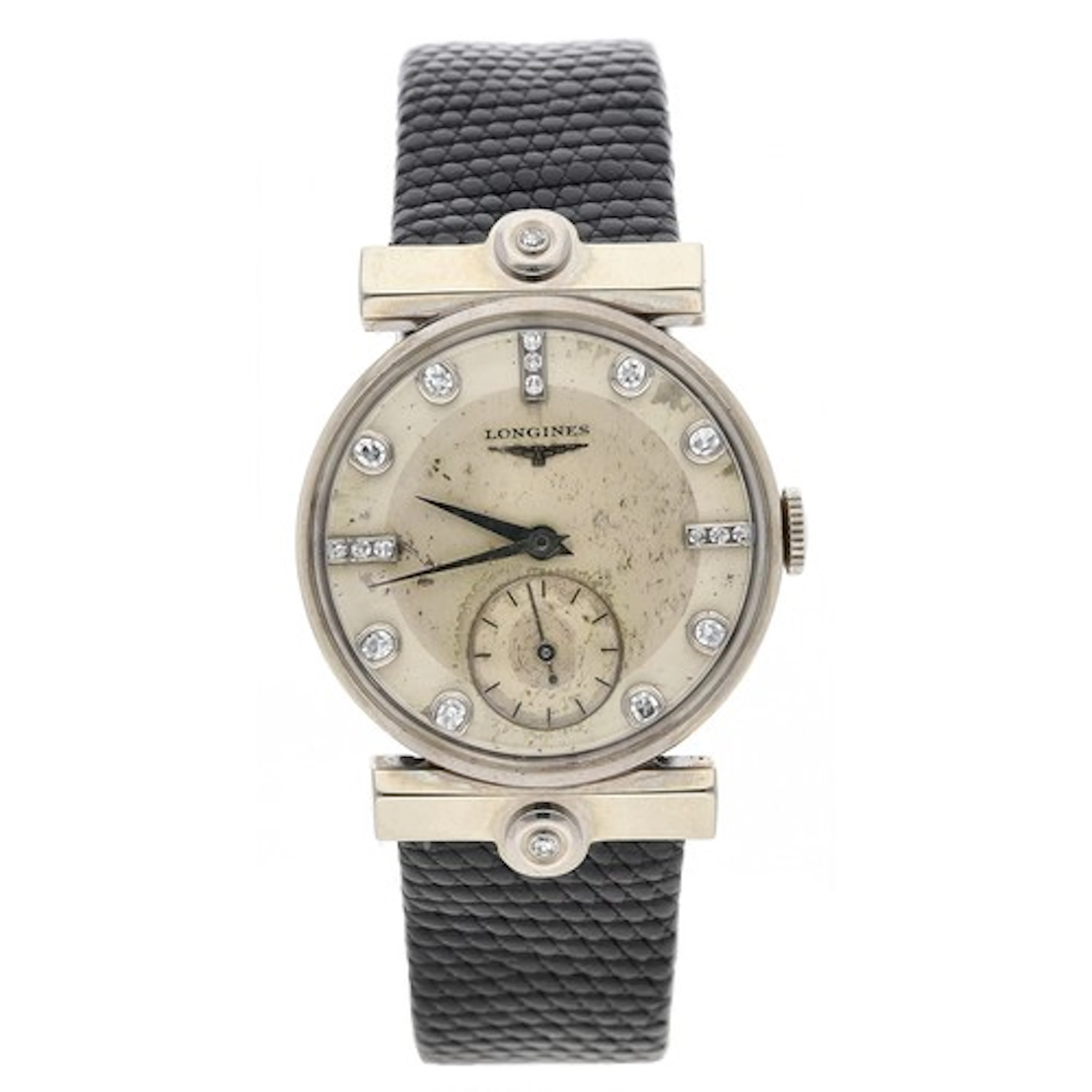Longines 14K white gold diamond set gentleman's wristwatch, ...