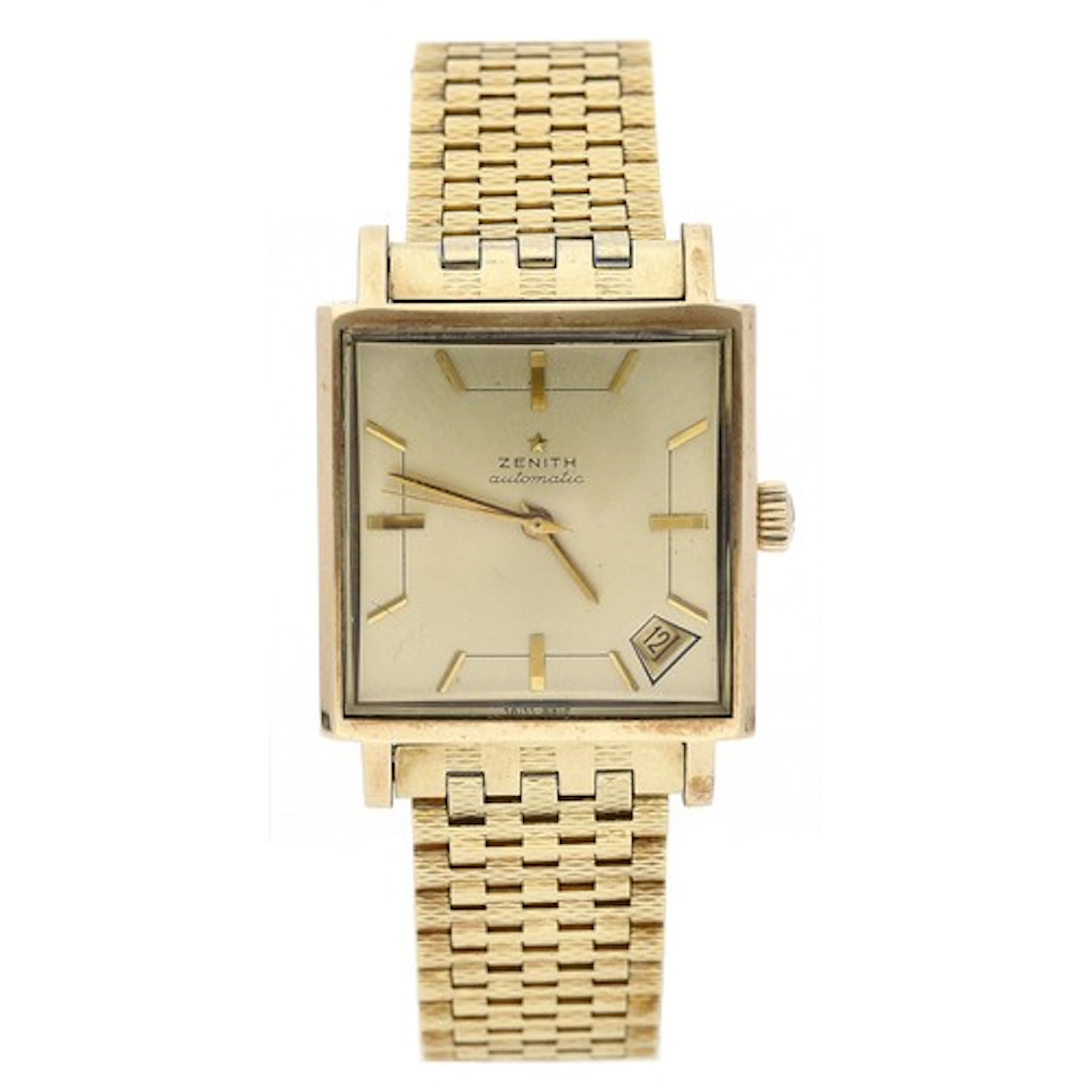 Zenith Respirator 9ct automatic square cased gentleman's wri...