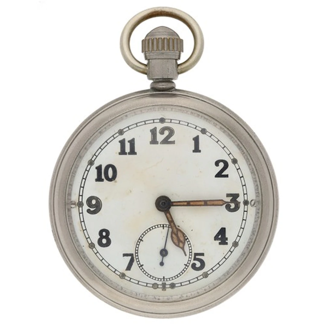 WWII British Military Army issue nickel cased lever pocket w...