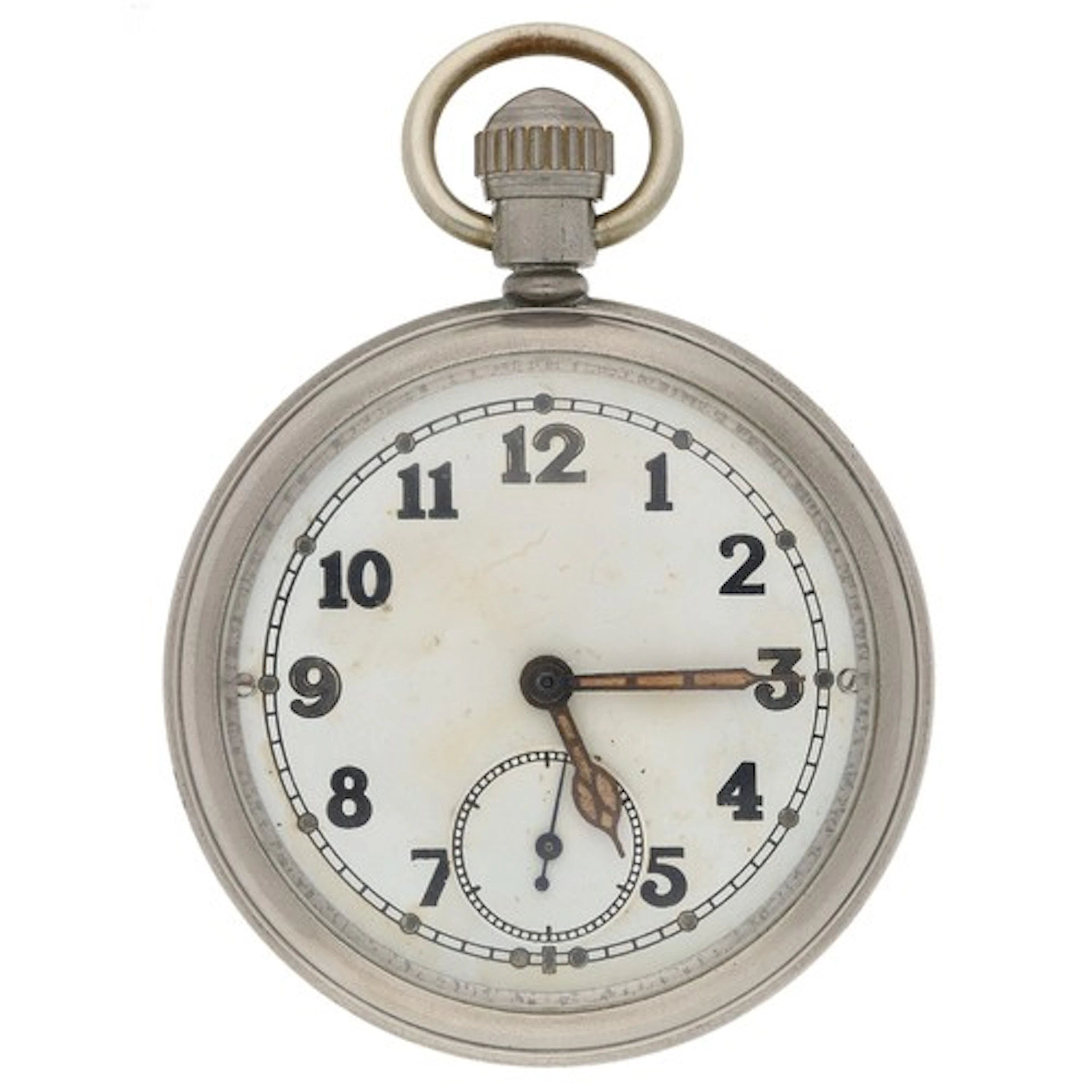 WWII British Military Army issue nickel cased lever pocket w...