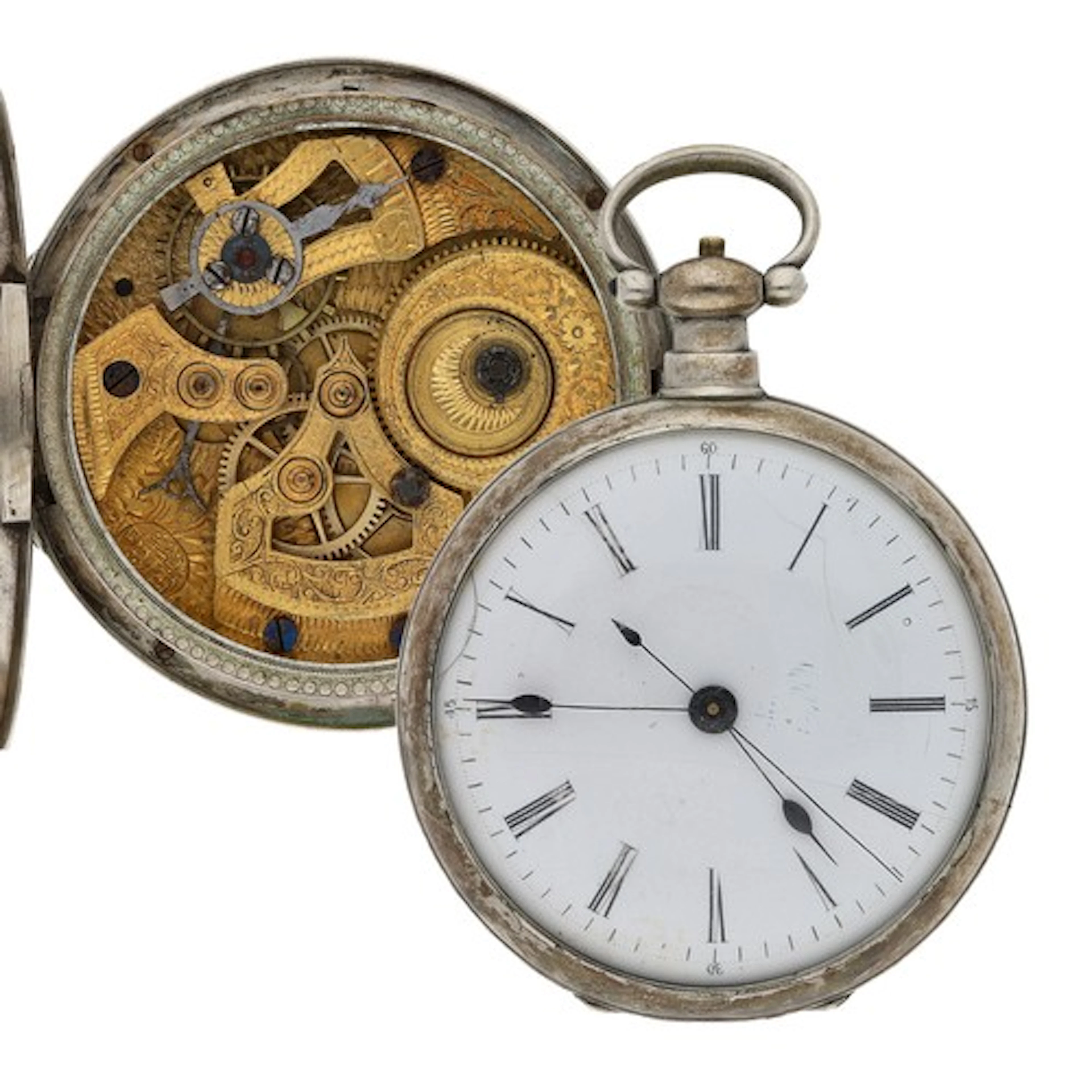 Bovet Fleurier - mid 19th century white metal centre seconds...