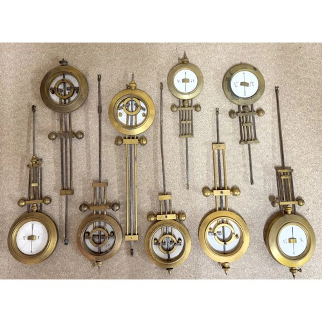 Collection of nine compensated gridiron pendulums (9) ...
