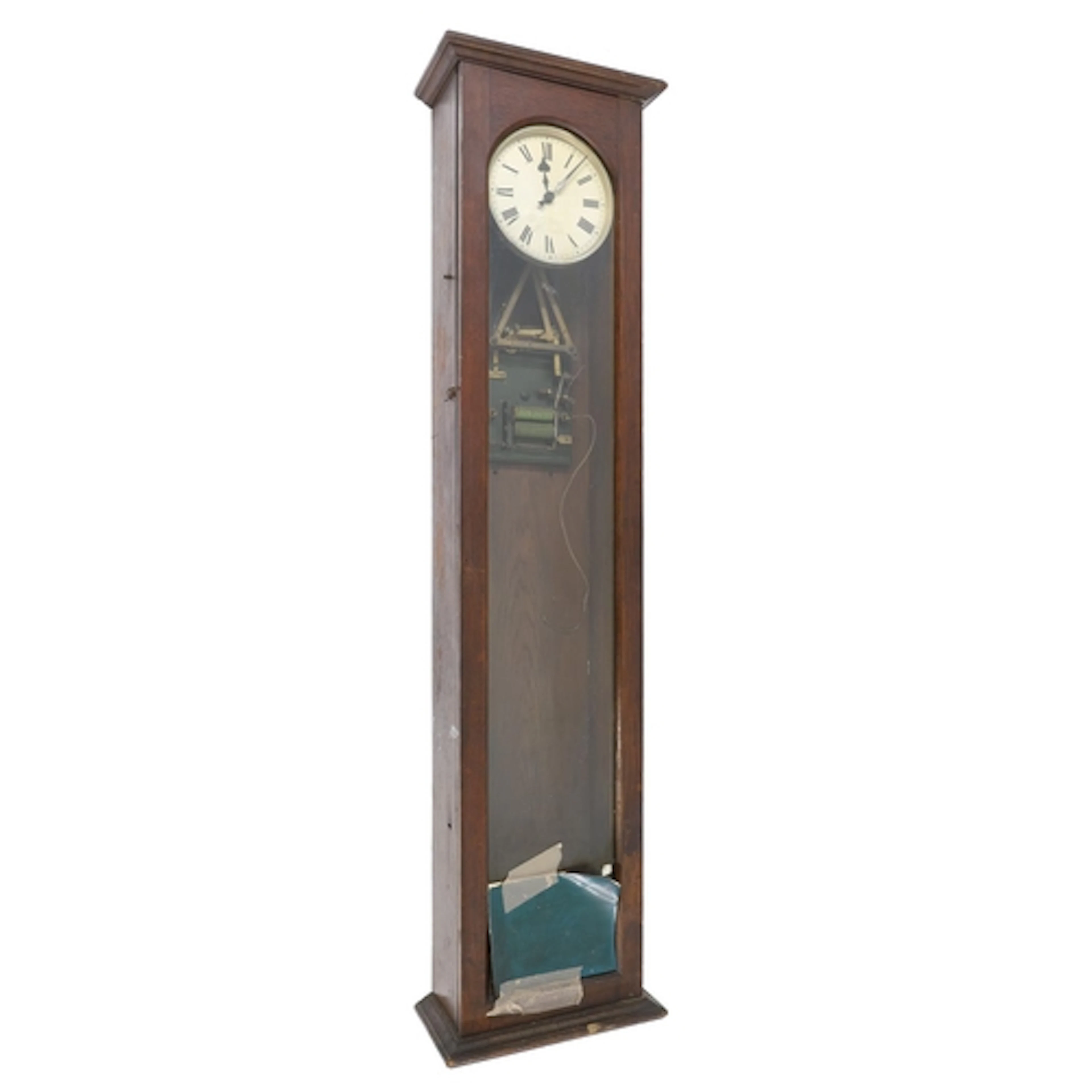 Oak Synchronome master clock, serial no. 122, silvered 6.5" ...