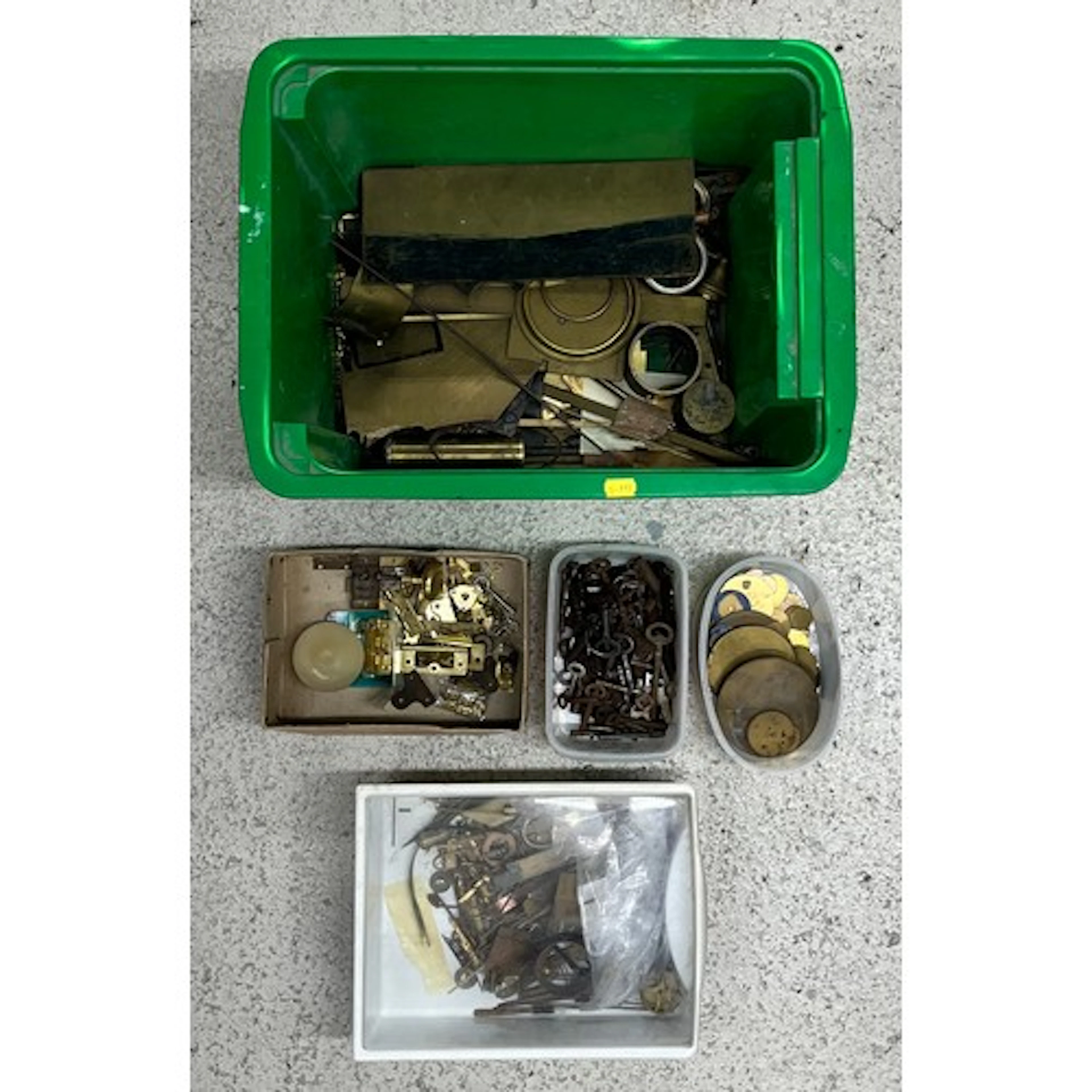 Quantity of assorted old door keys; together with a quantity...