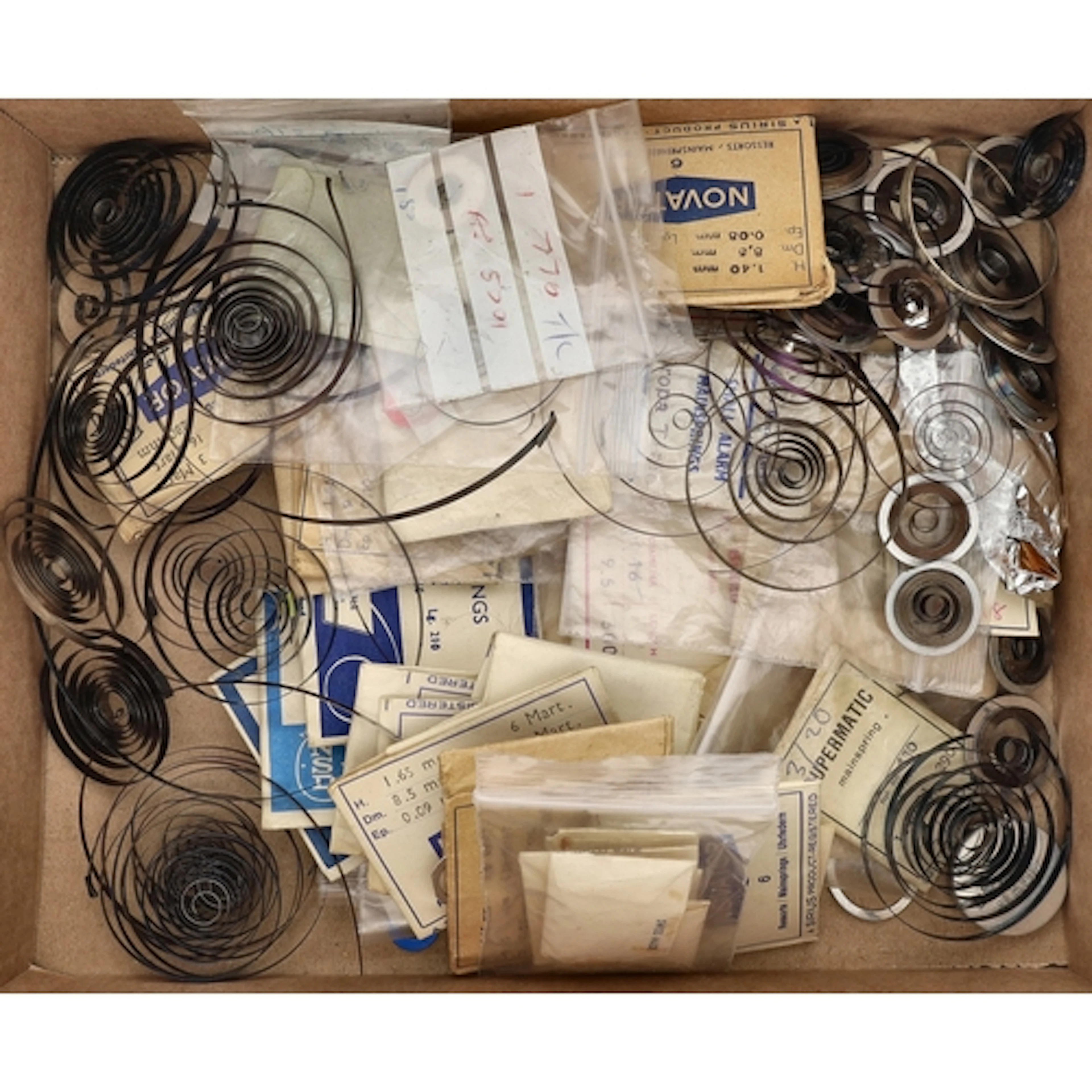 Quantity of assorted pocket watch and wristwatch mainsprings...