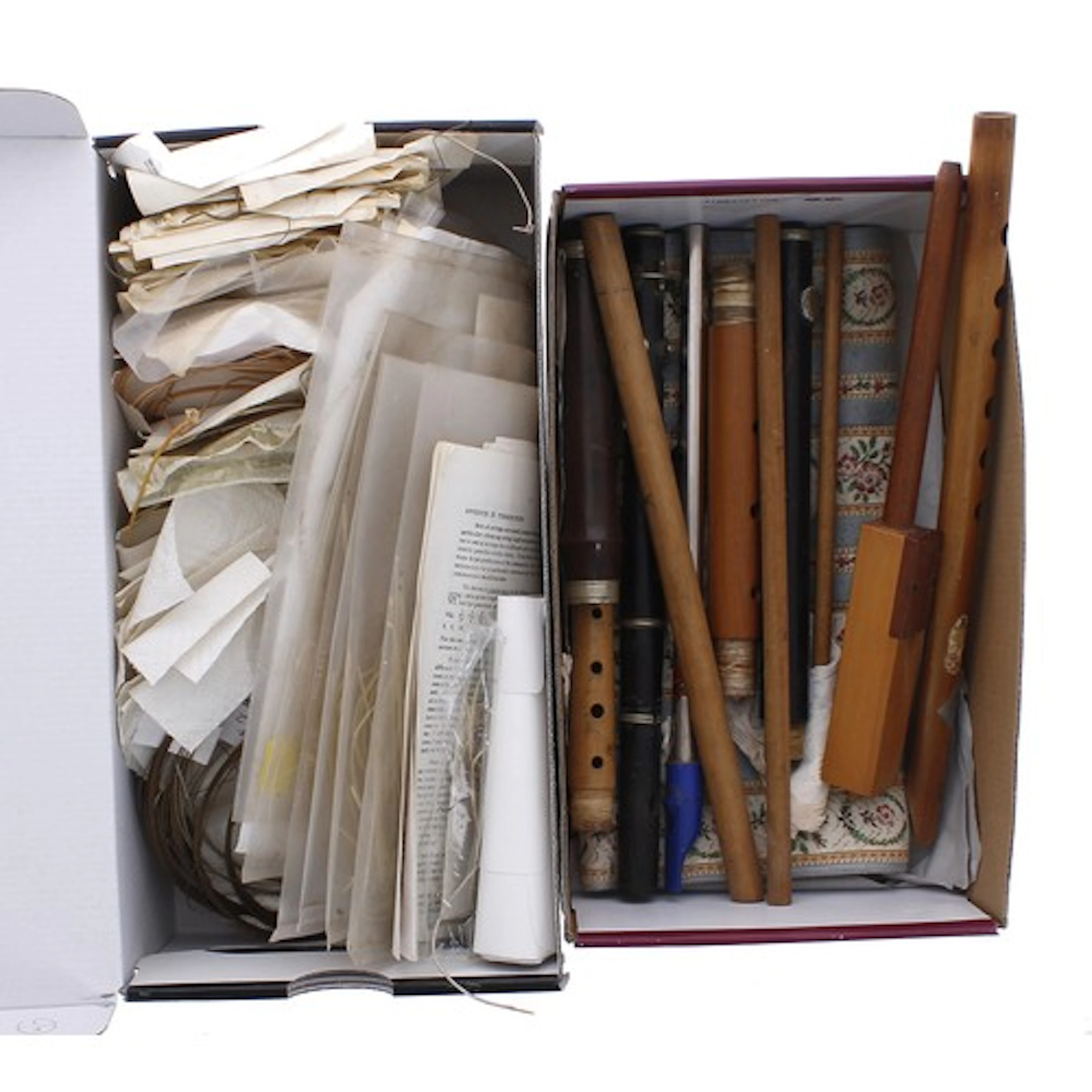 Group of part flutes, recorders and flute joints etc. also a...