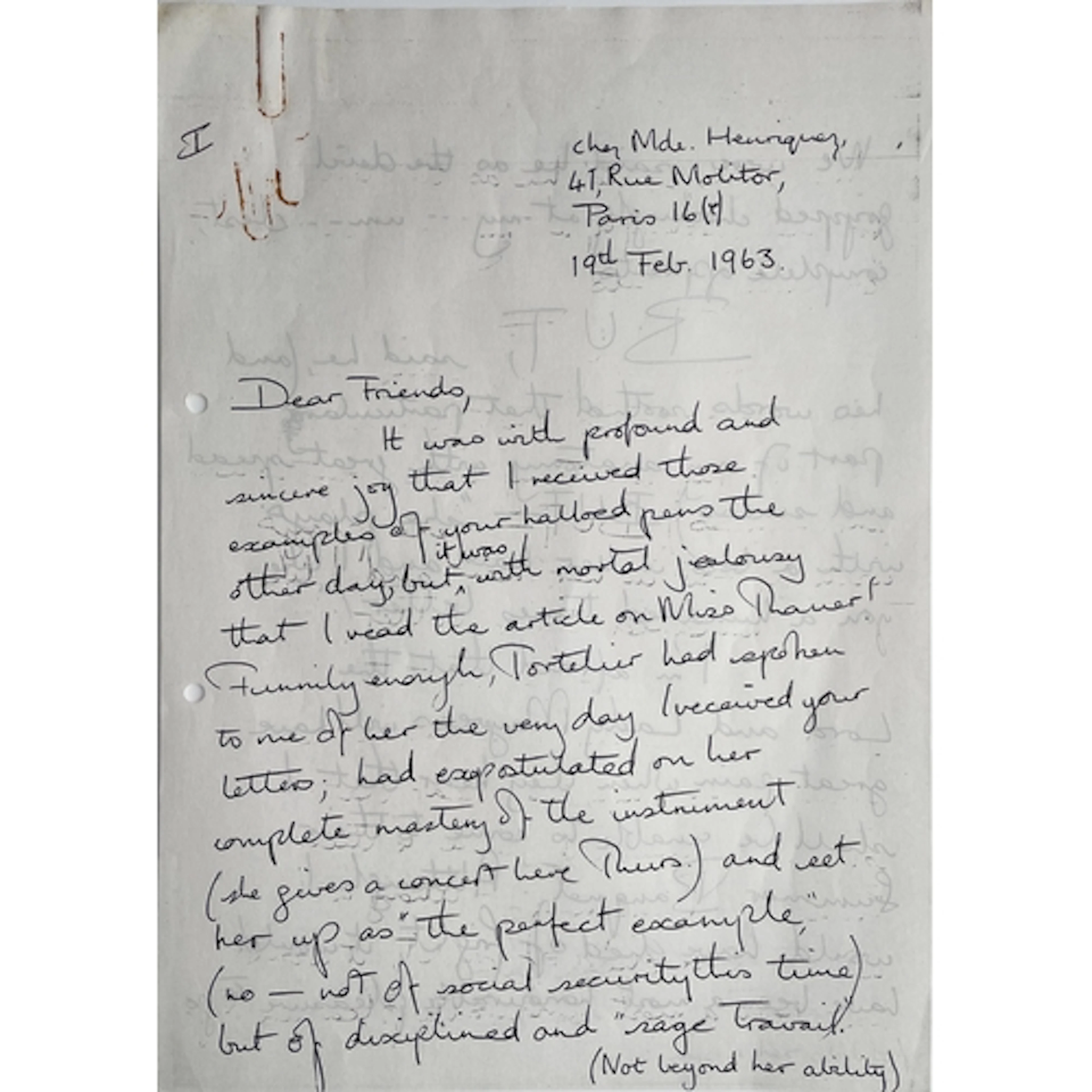 Photocopy* of a Letter to Mum and Dad (All) from Jacqueline ...