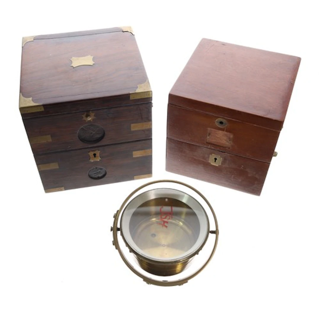 19th century rosewood brass bound marine chronometer case fo...