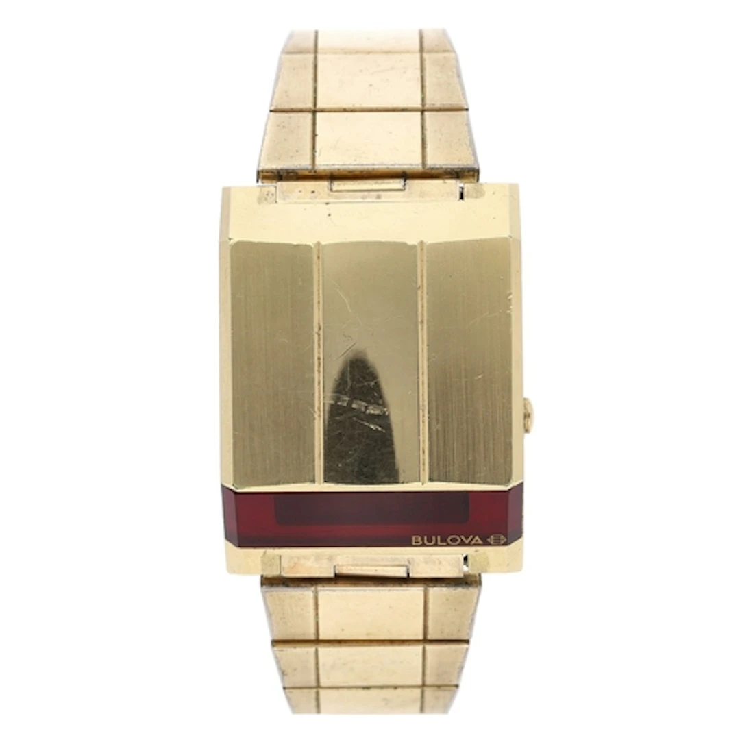 Bulova Computron LED gold plated and stainless steel gentlem...