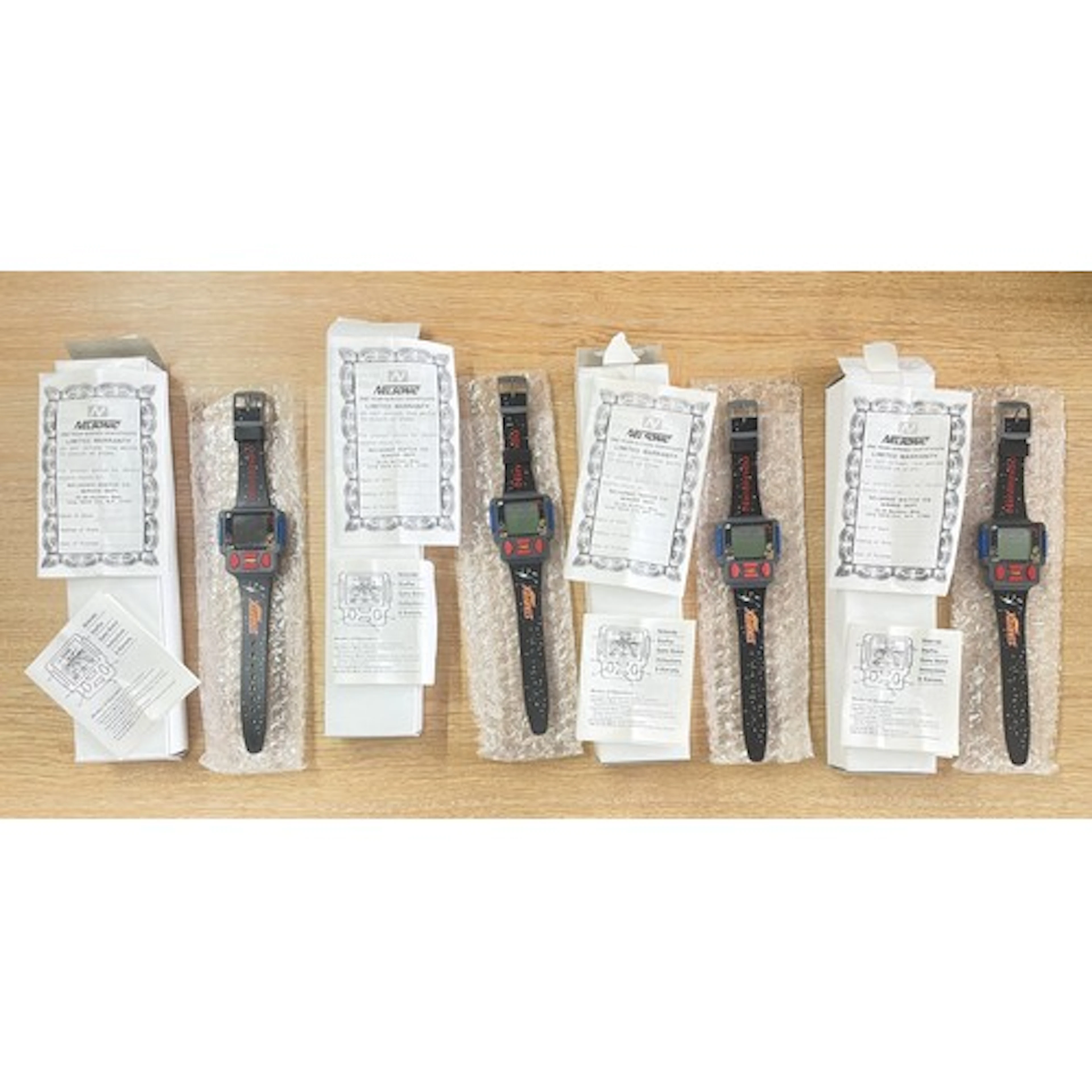 Four Nintendo Nelsonic Starfox digital game watches (require...