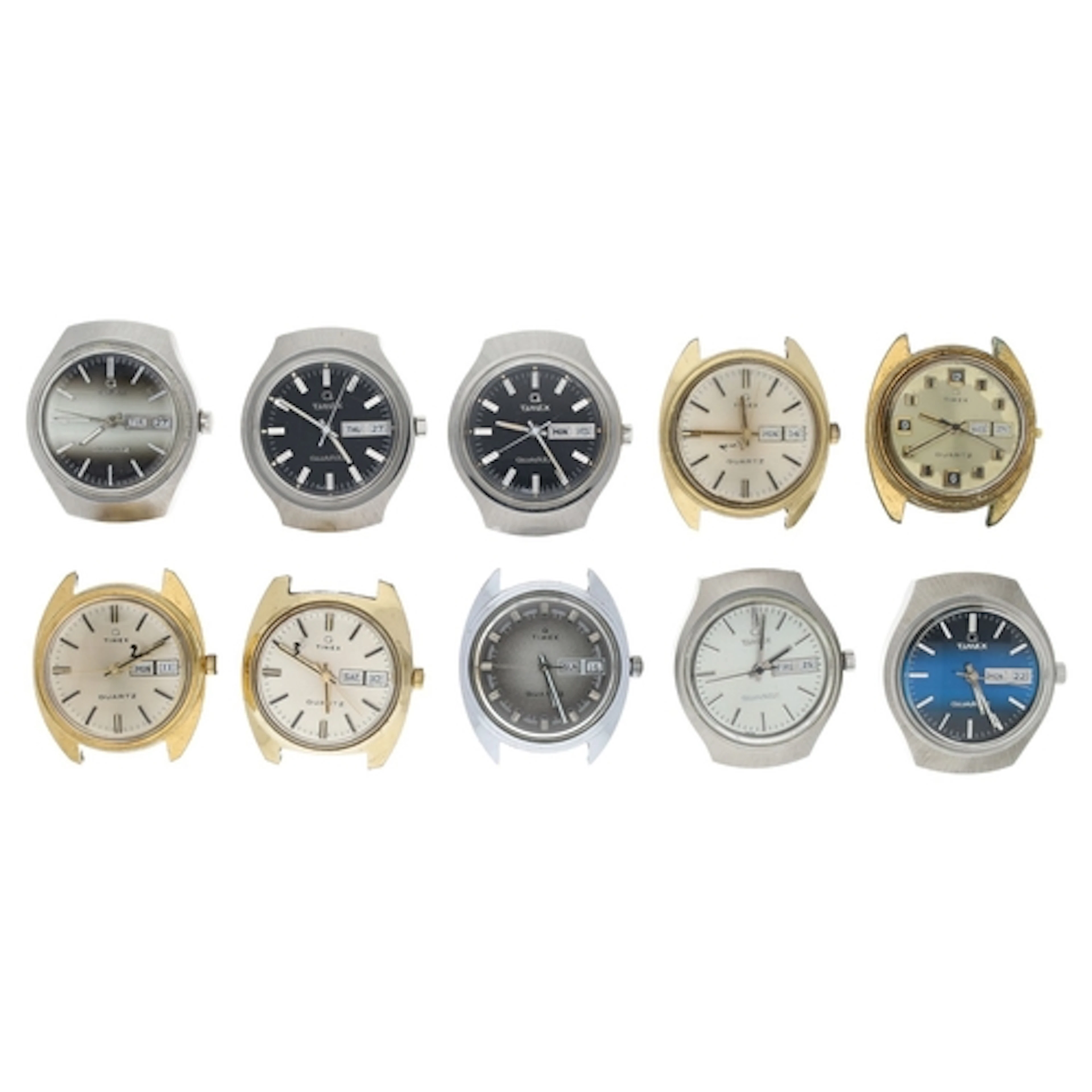 Ten Timex Q Quartz gentleman's wristwatches for repair (lack...