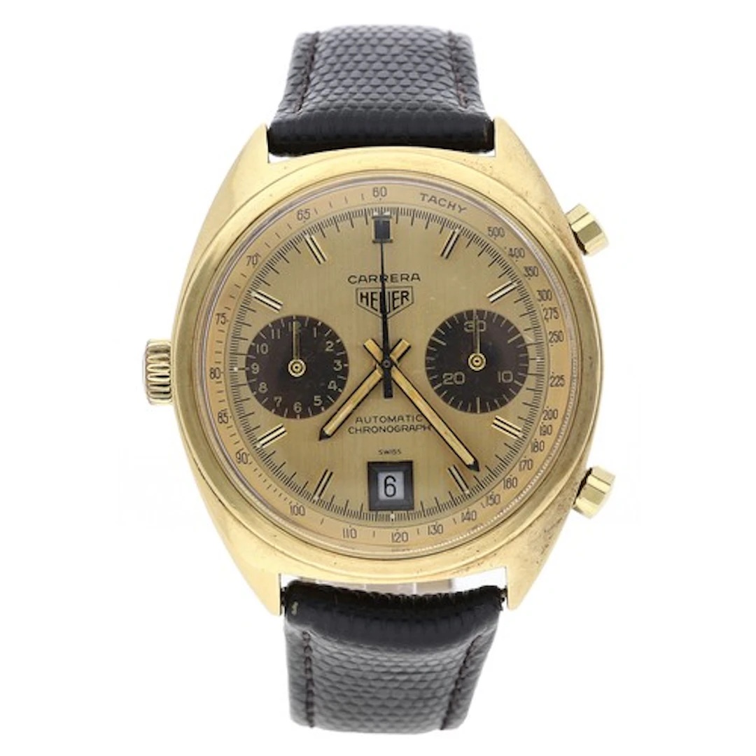Rare Heuer Carrera Chronograph automatic 18ct gentleman's wr...
